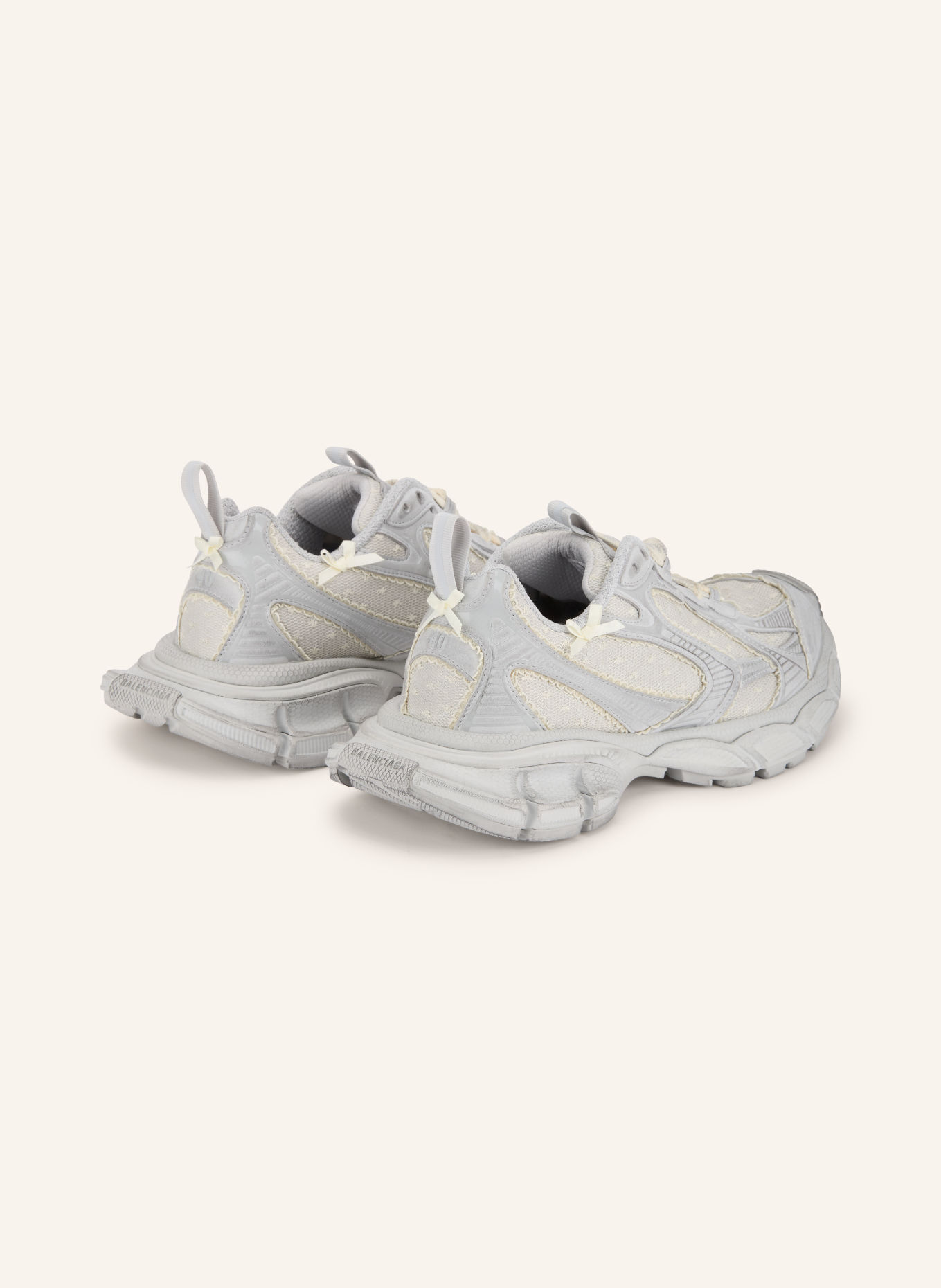 BALENCIAGA Sneakersy 3XL: JASNOCZARY / KREMOWY