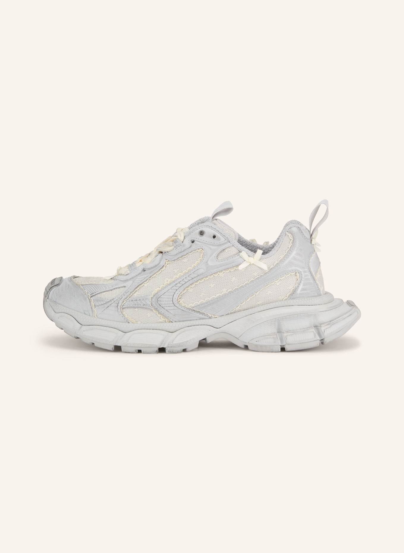 BALENCIAGA Sneakersy 3XL: JASNOCZARY / KREMOWY