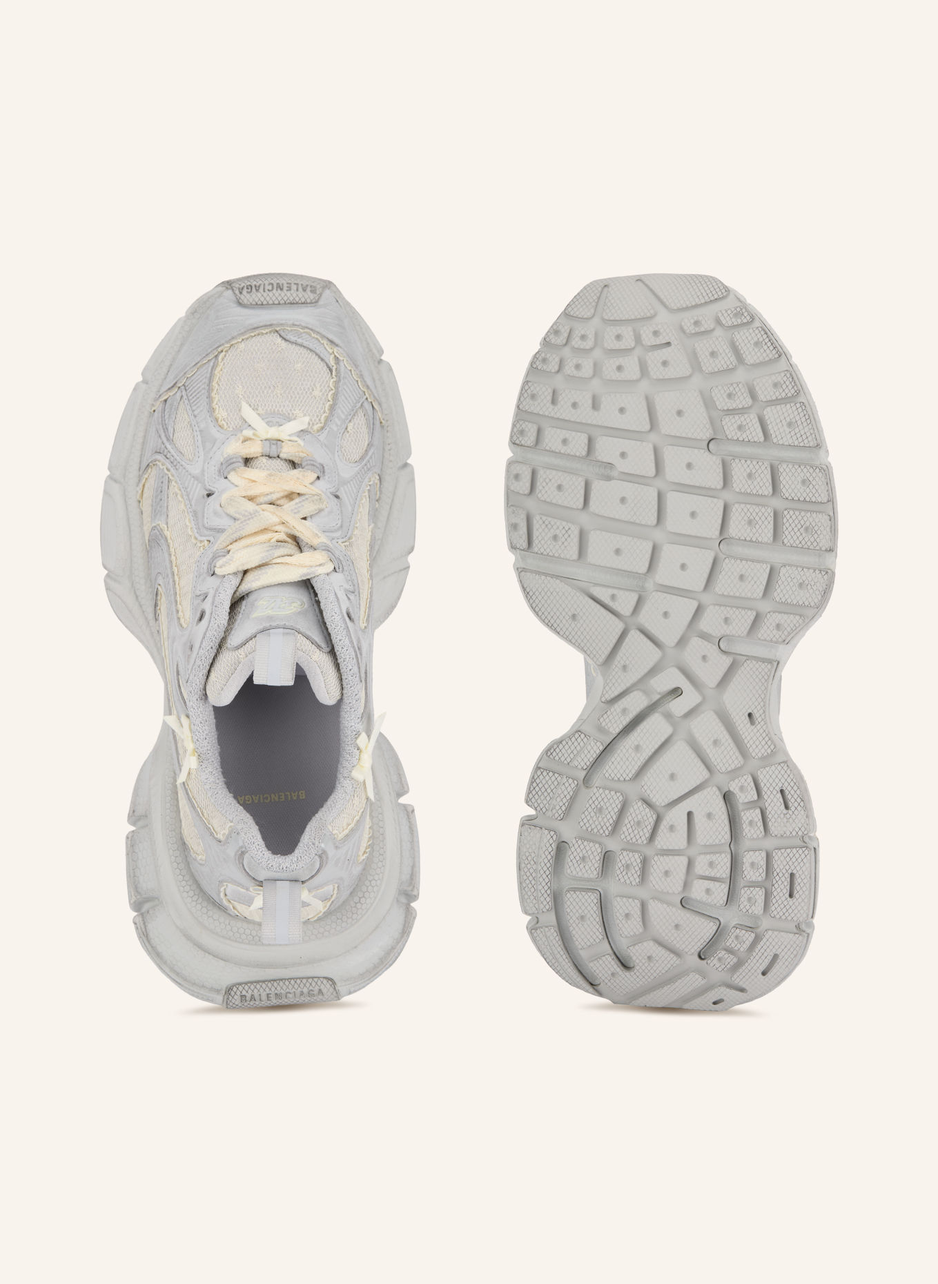 BALENCIAGA Sneakersy 3XL: JASNOCZARY / KREMOWY