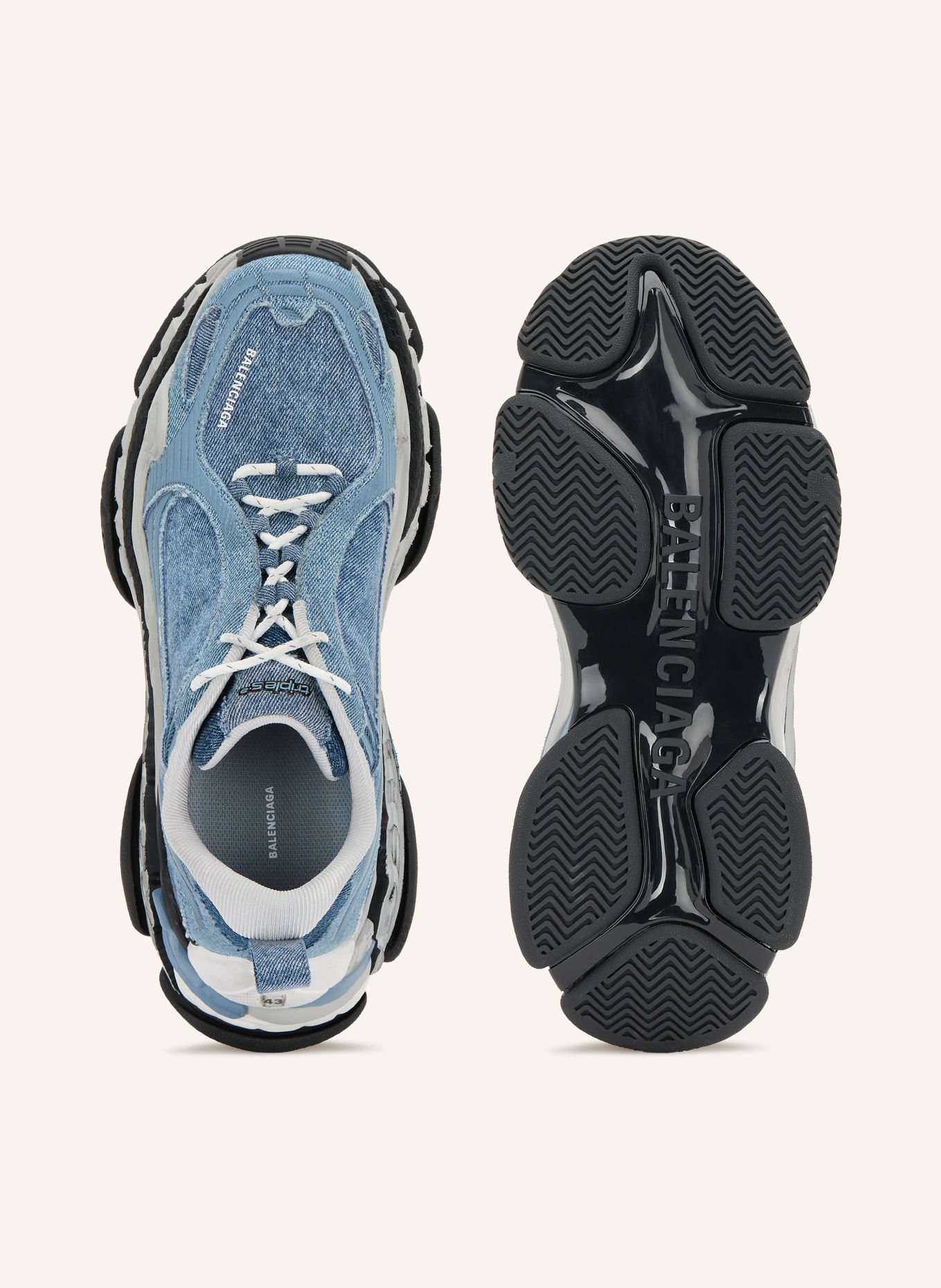 BALENCIAGA Sneakers TRIPLE S.2: BLEU / BLEU CLAIR / BLANC
