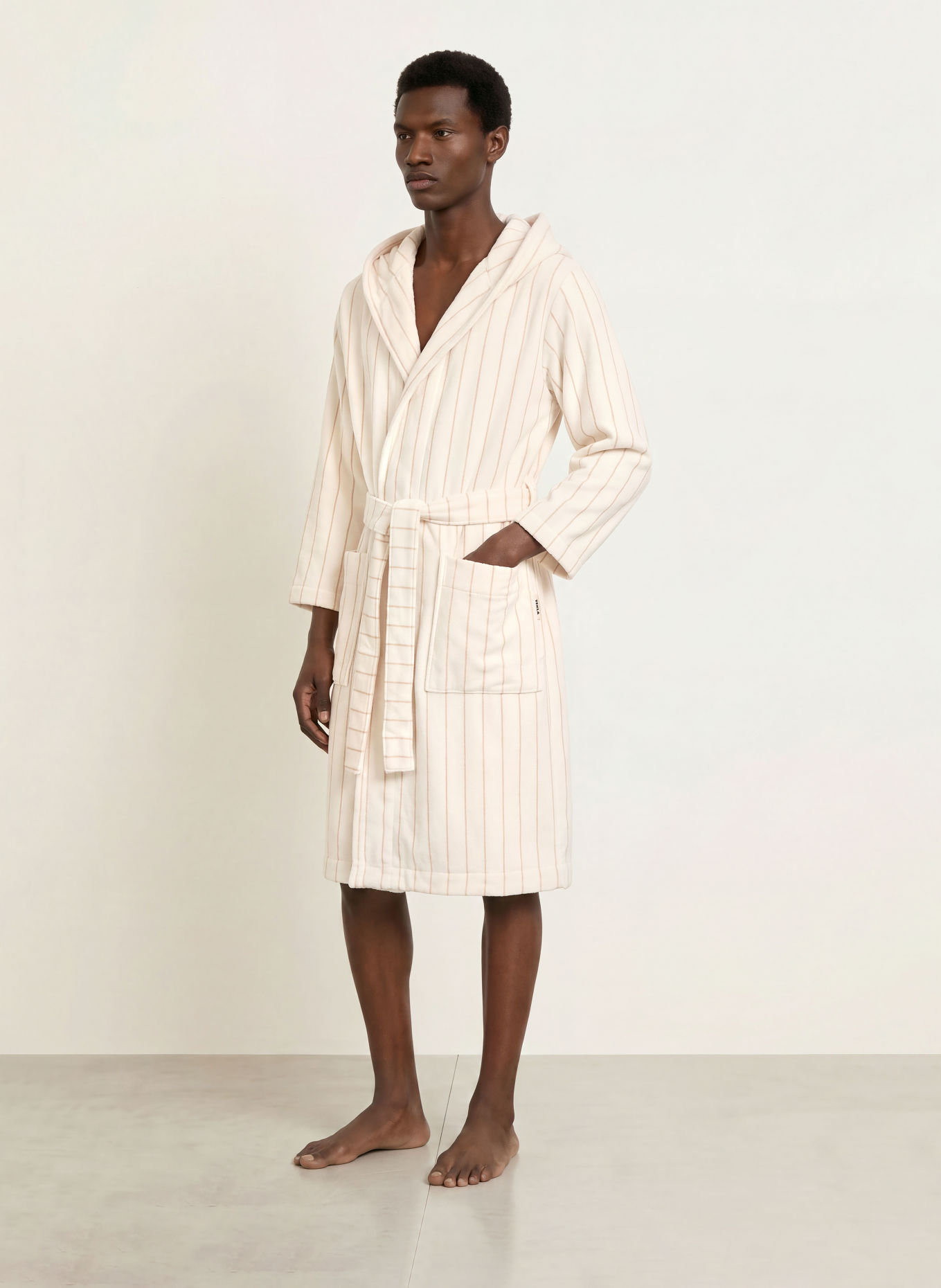 TEKLA Halat de baie unisex cu glugă: CREM / BEJ