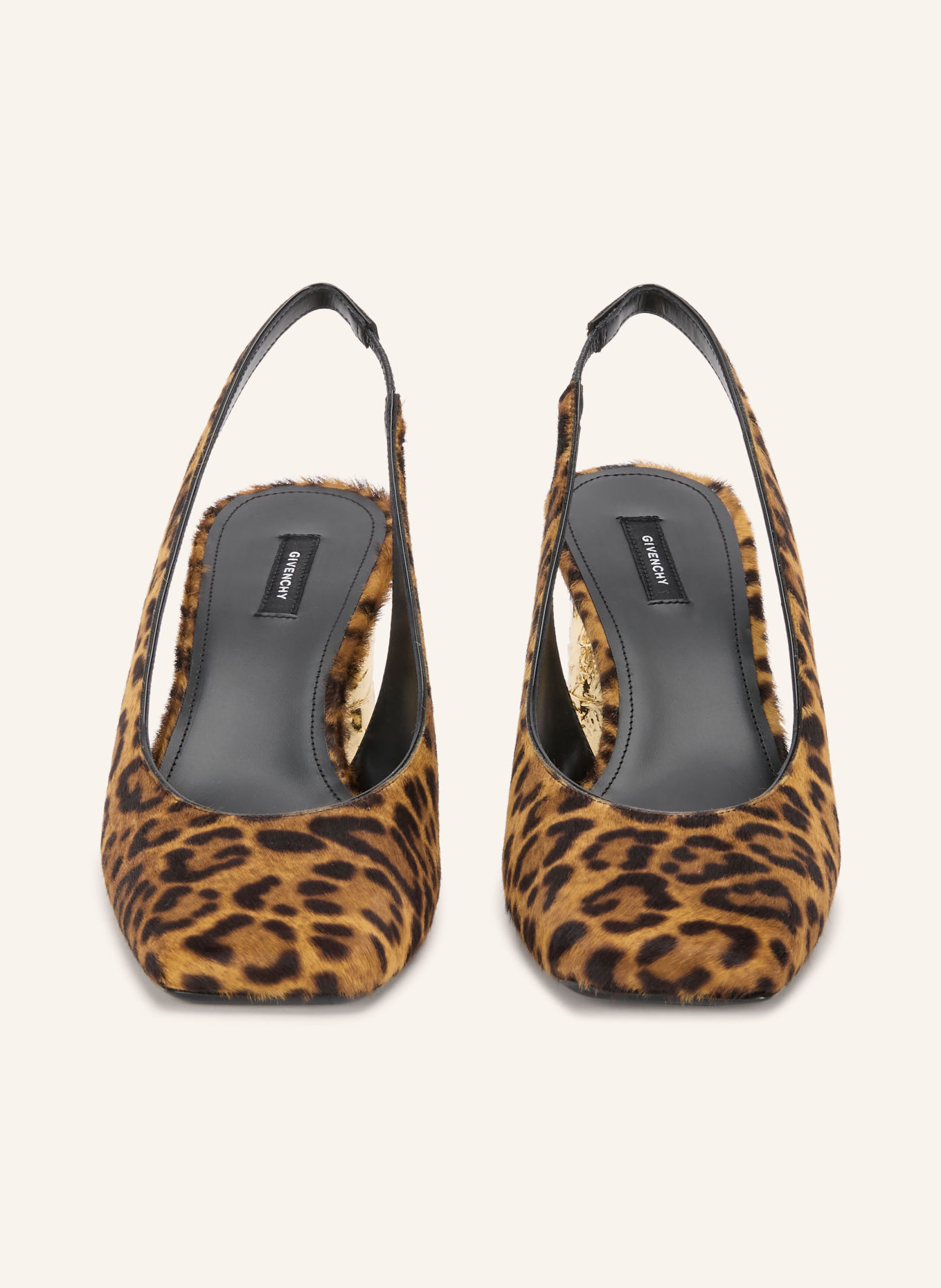 GIVENCHY Czółenka typu slingback: CAMELOWY / ZŁOTY / CZARNY