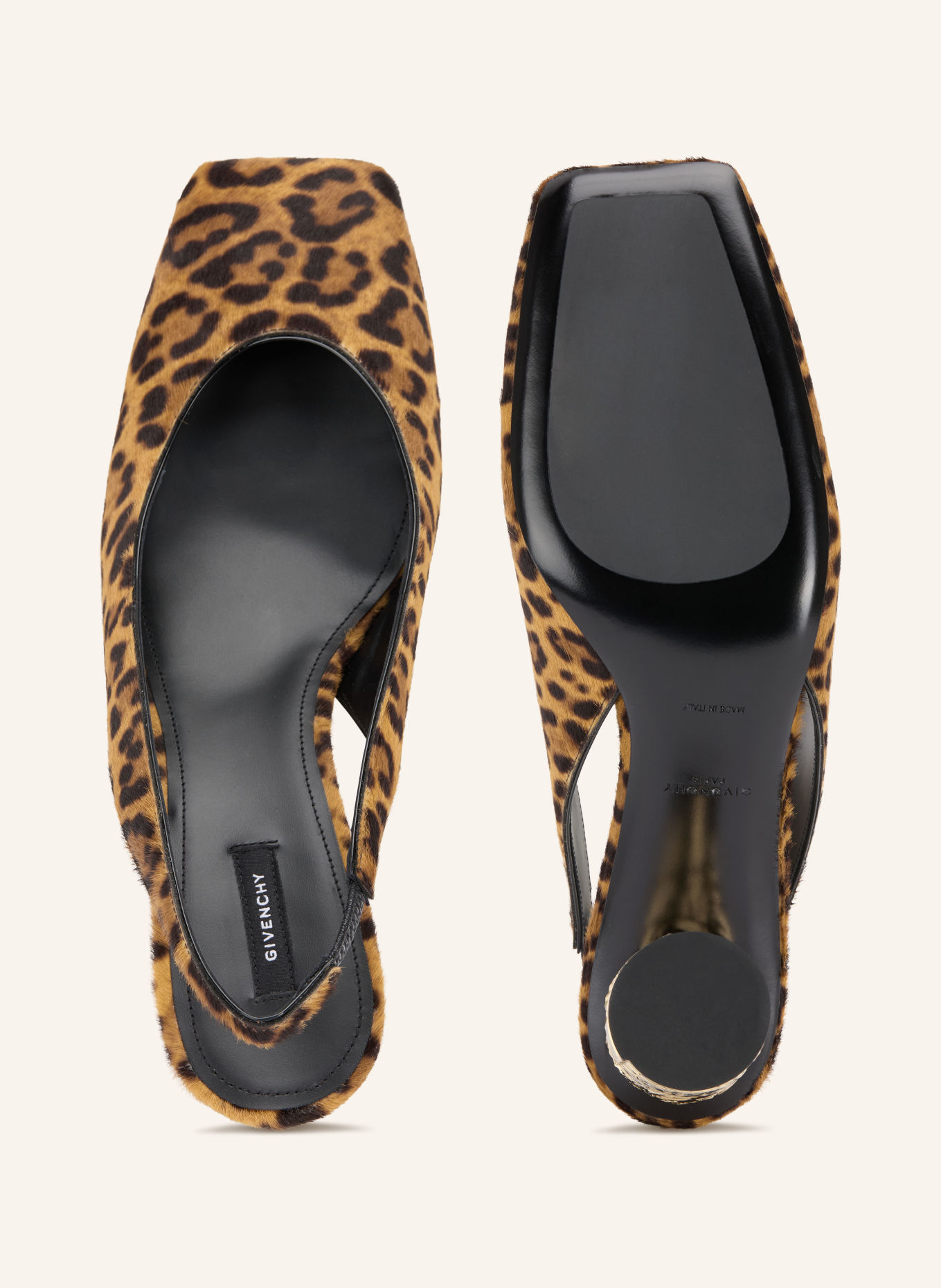 GIVENCHY Czółenka typu slingback: CAMELOWY / ZŁOTY / CZARNY