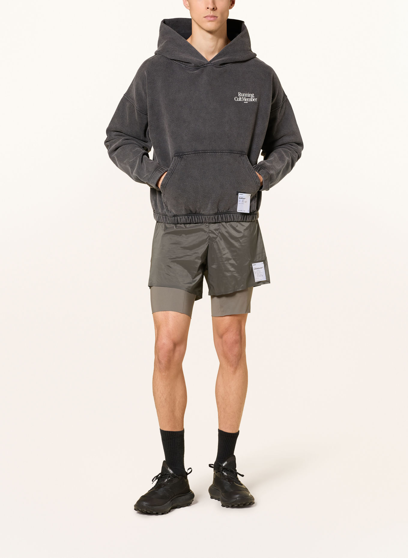SATISFY SOFTCELL Hoodie: GRAY / WHITE