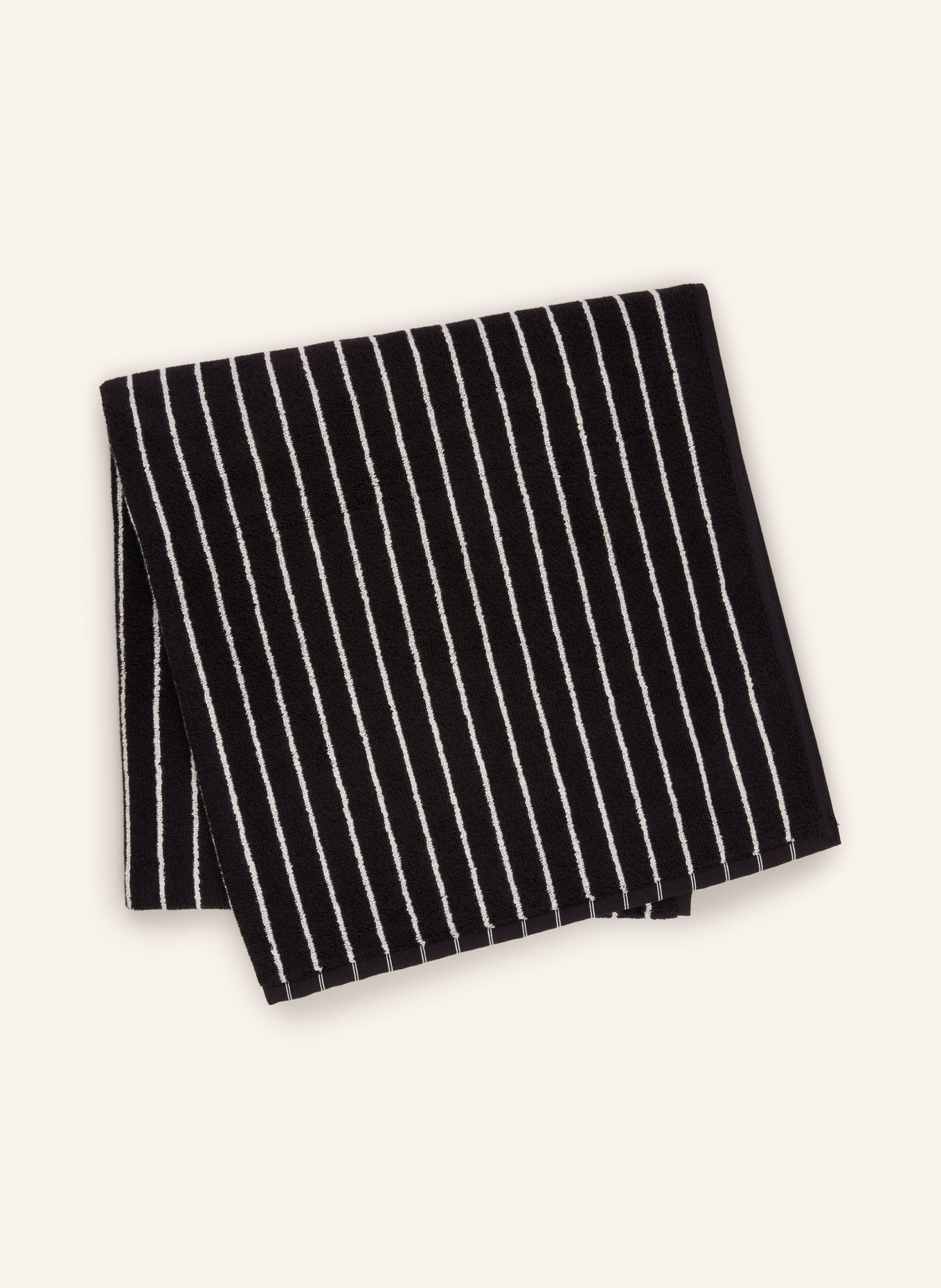 TEKLA Serviette de douche: NOIR / BLANC