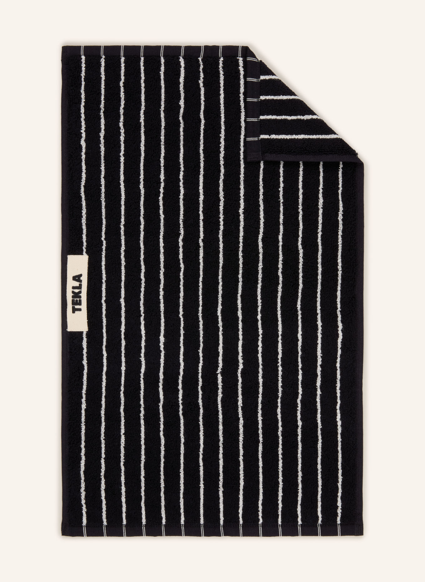 TEKLA Serviette invité: NOIR / BLANC