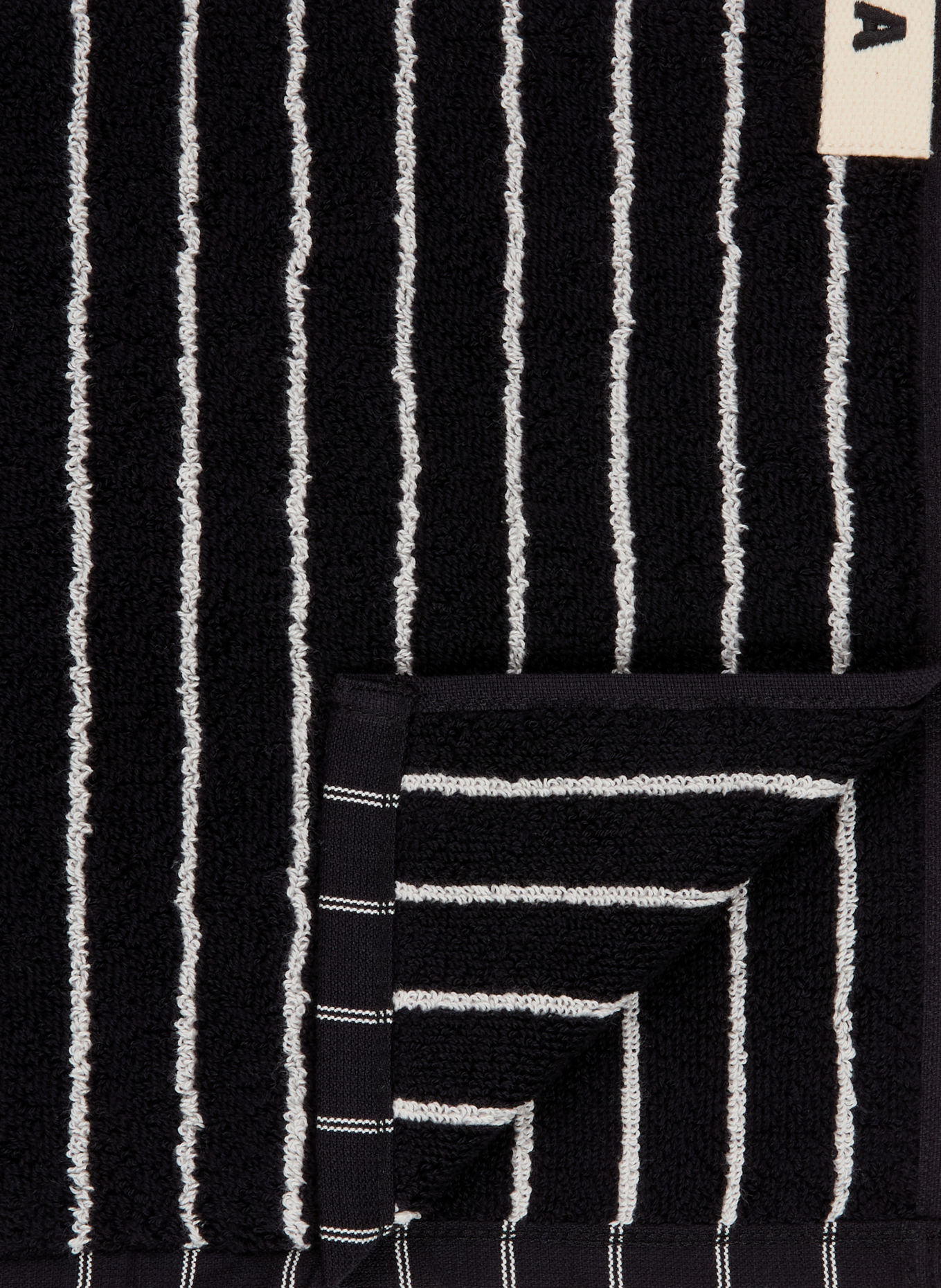 TEKLA Serviette invité: NOIR / BLANC