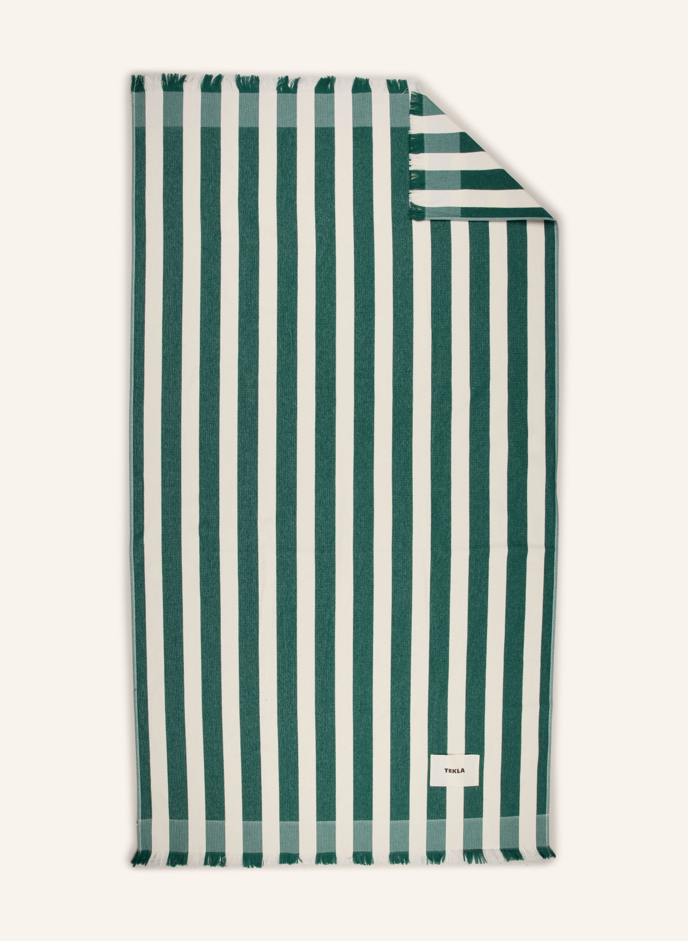 TEKLA Drap de plage: GROEN / BLANC