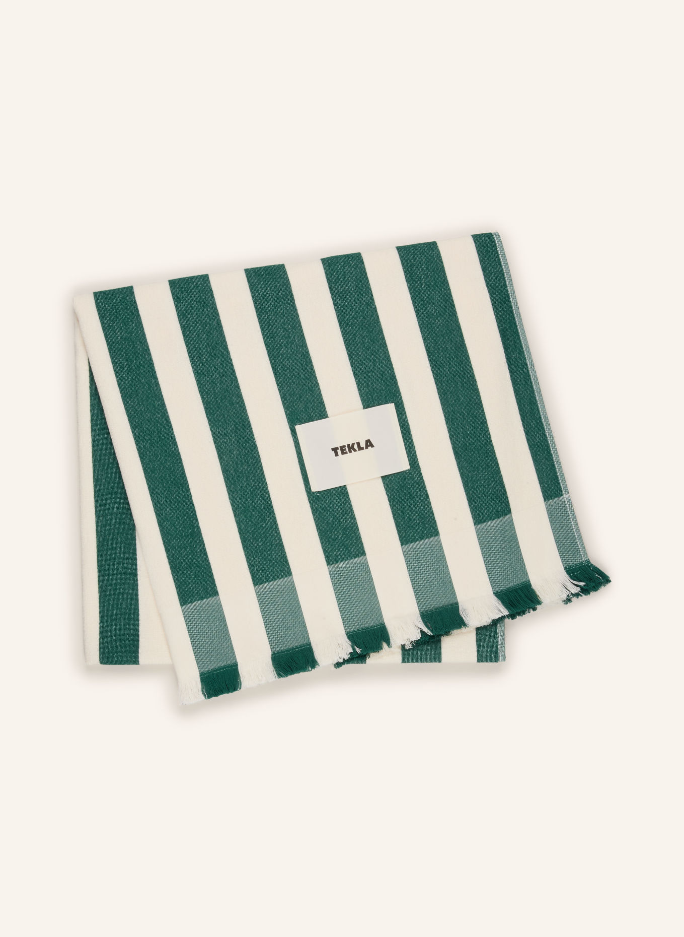 TEKLA Drap de plage: GROEN / BLANC