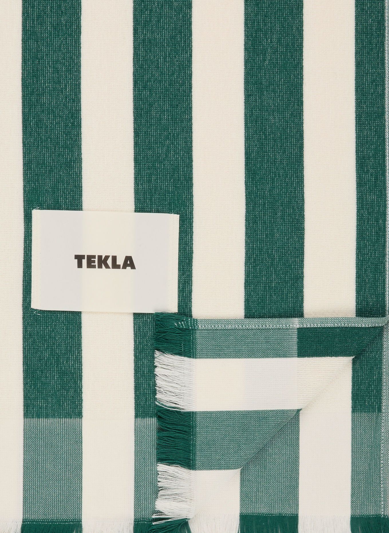 TEKLA Drap de plage: GROEN / BLANC