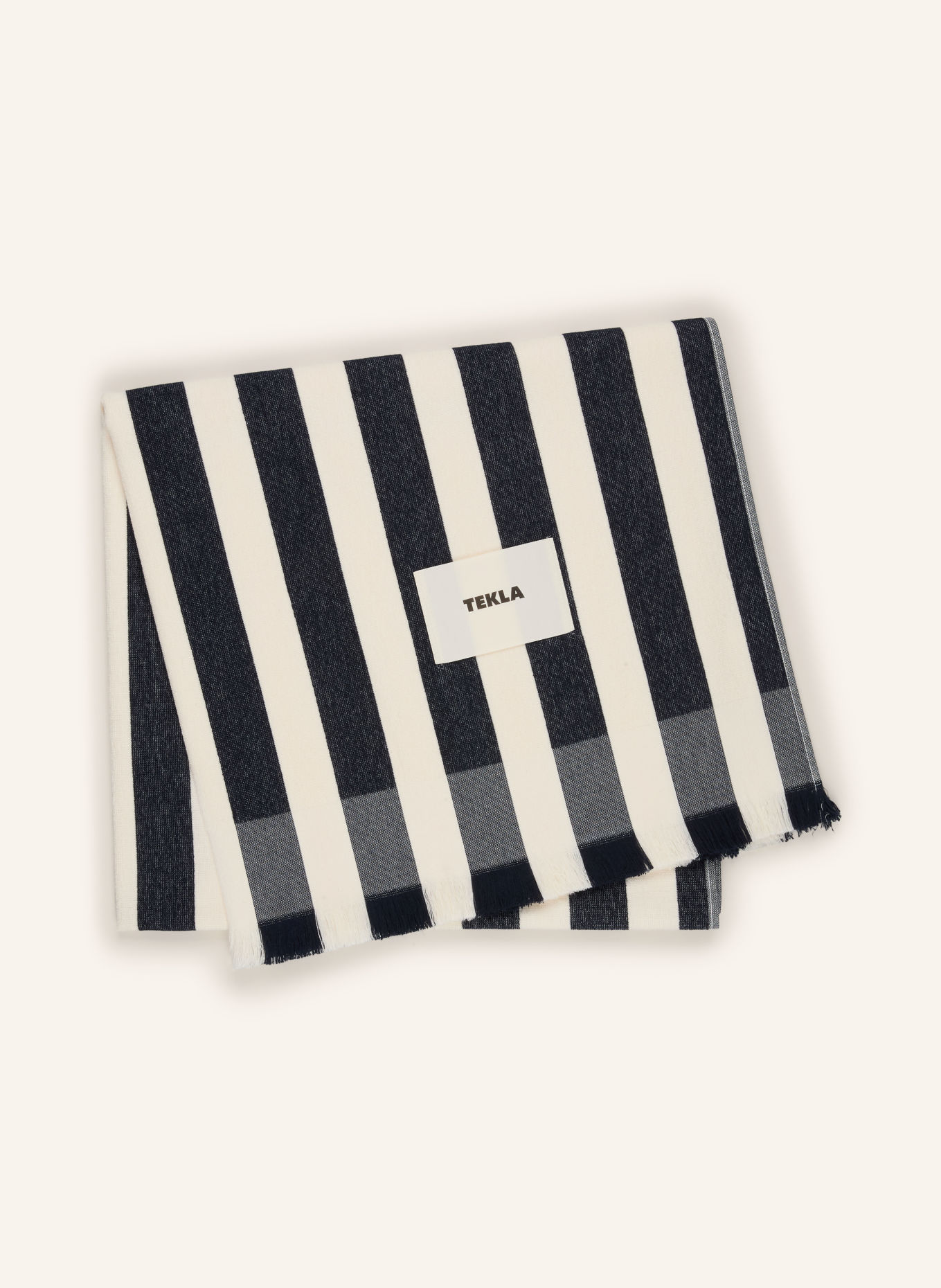 TEKLA Beach towel: WHITE / BLACK