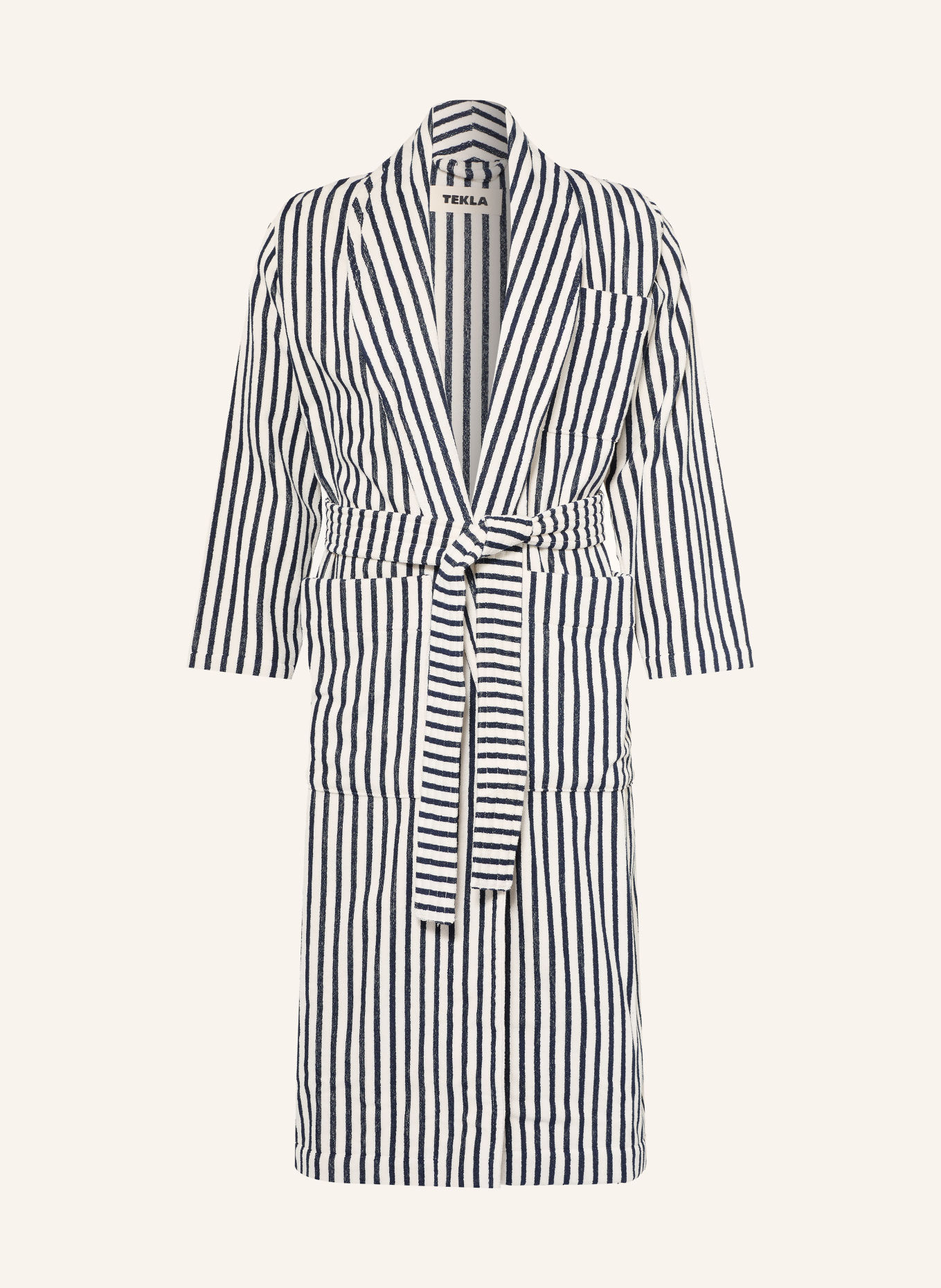 TEKLA Szlafrok unisex: BIAŁY / GRANATOWY