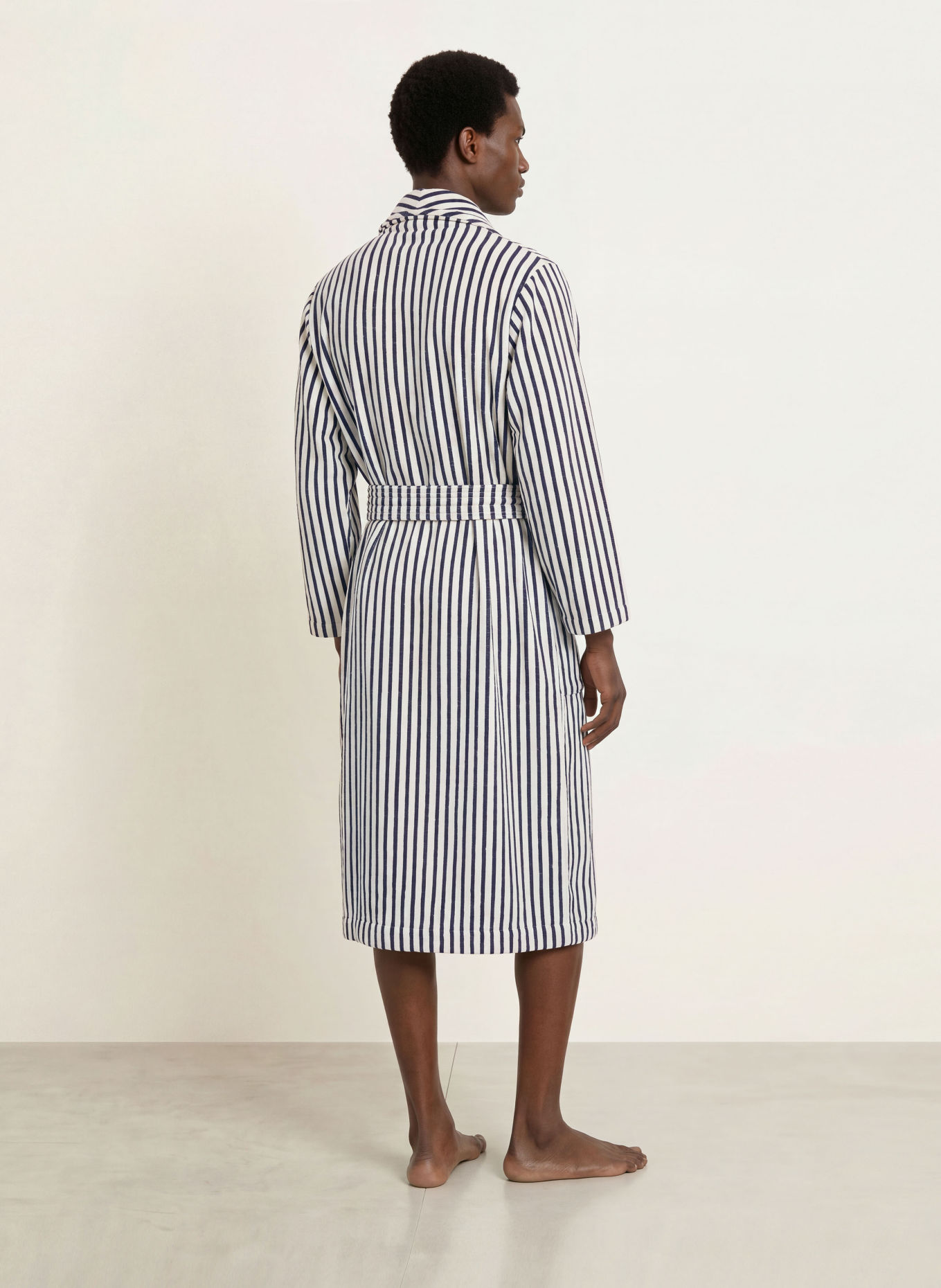 TEKLA Szlafrok unisex: BIAŁY / GRANATOWY