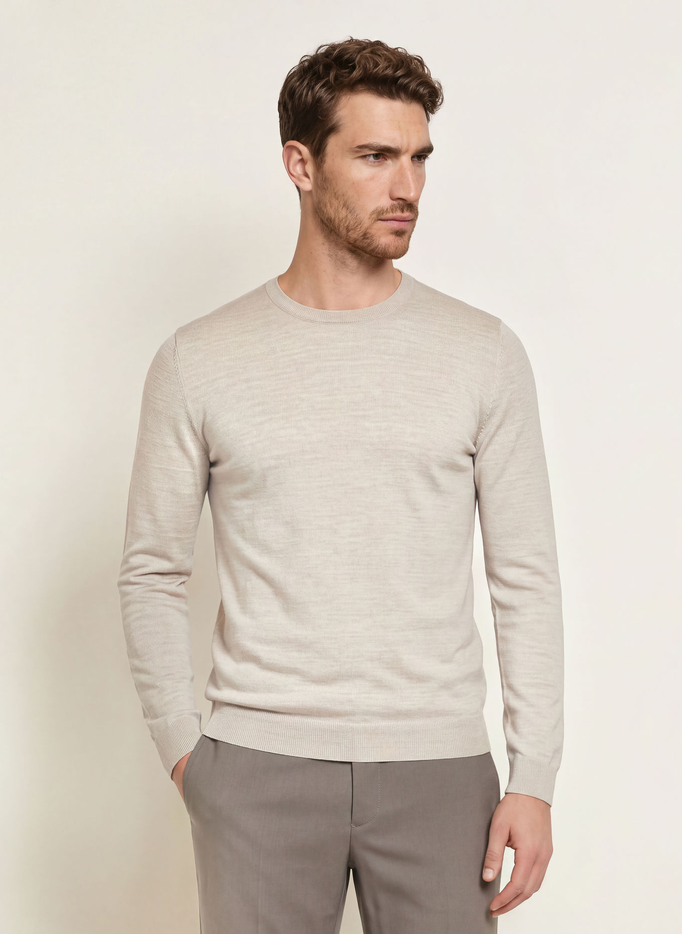 REISS WESSEX Sweater: LIGHT GRAY