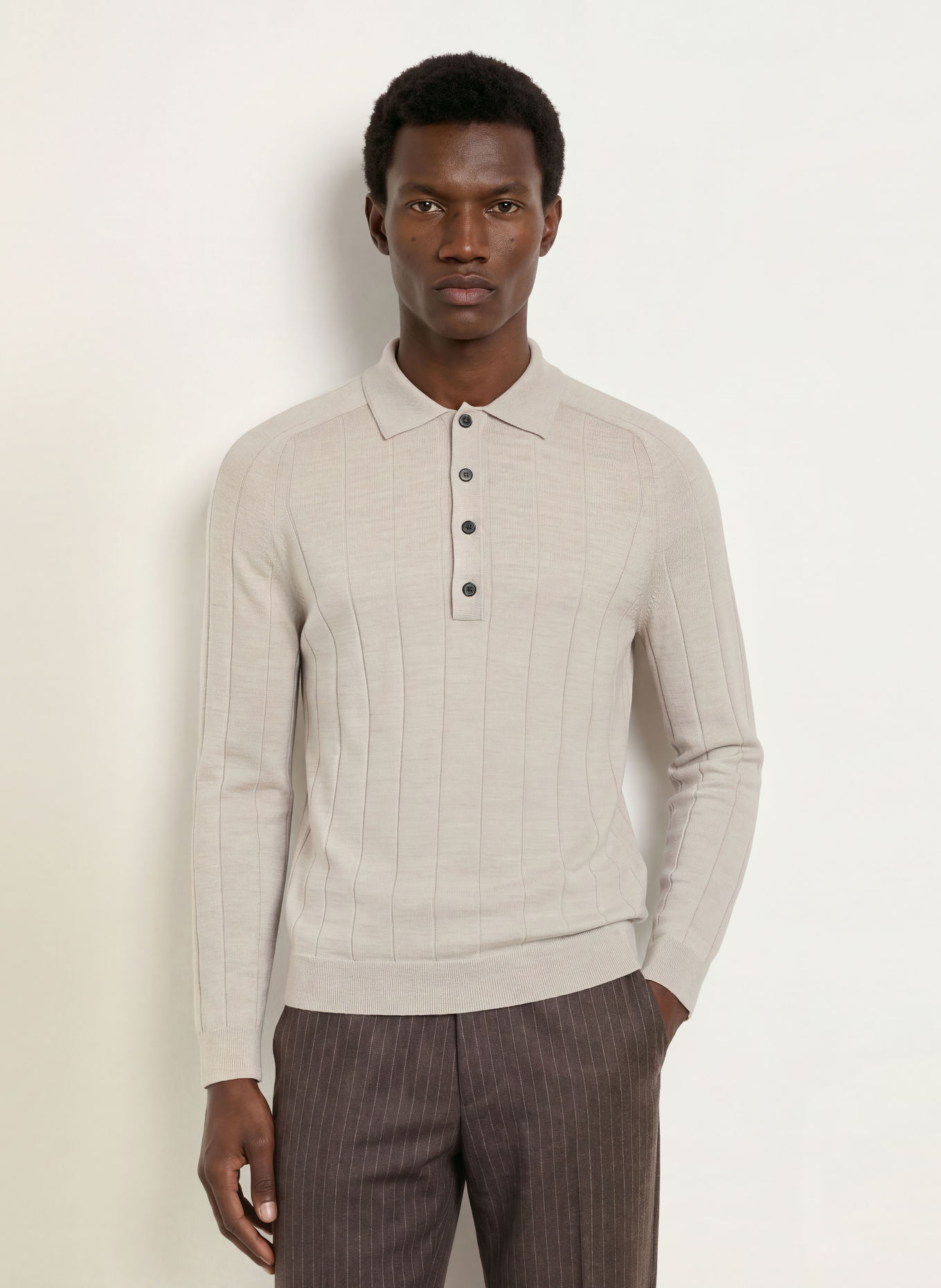 REISS Koszulka polo z dzianiny GREYSON: JASNOBRĄZOWY