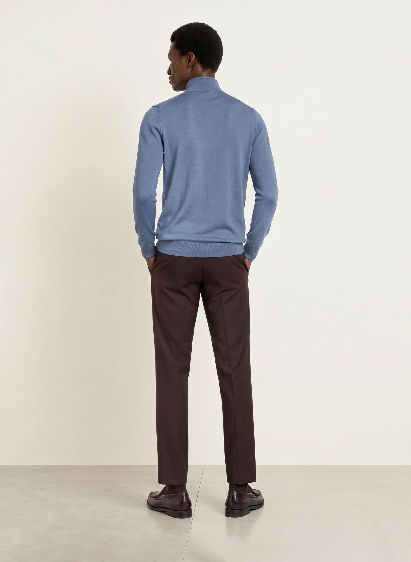 REISS Half-zip sweater BLACKHALL Turtleneck: BLUE