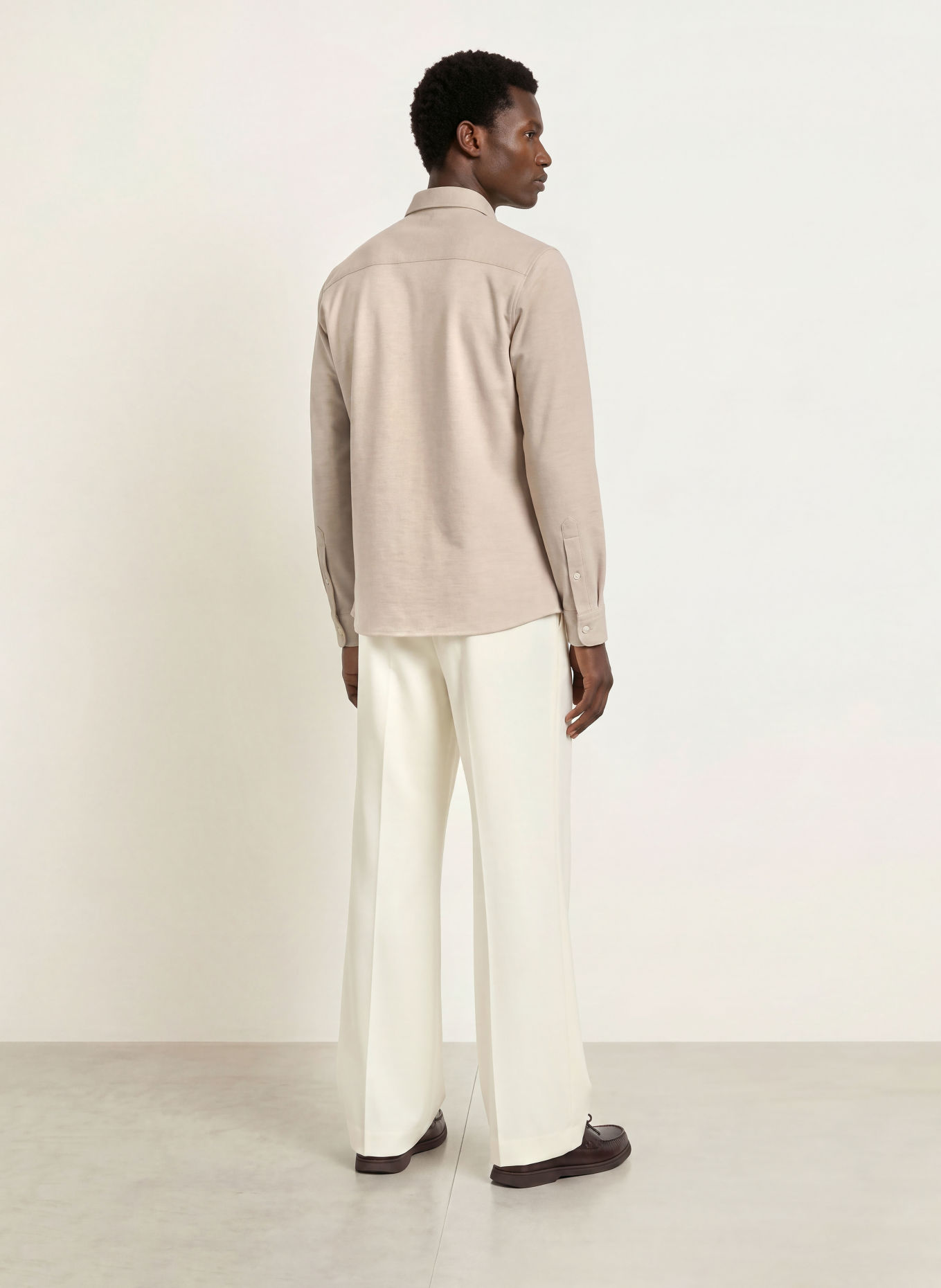 REISS Overshirt MCSHANE aus Jersey: BEIGE