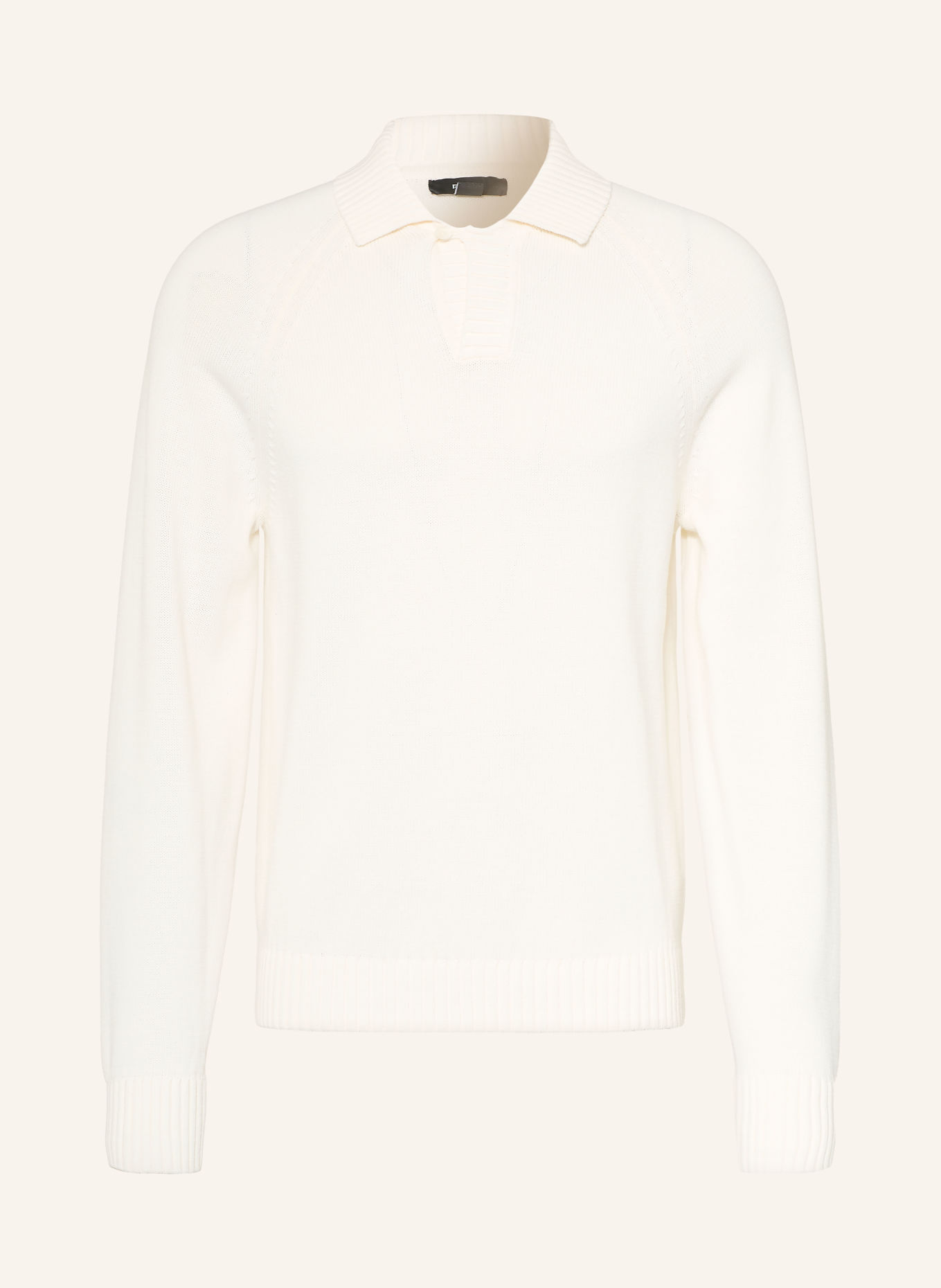 REISS Knit polo shirt ASHDOWN: ECRU