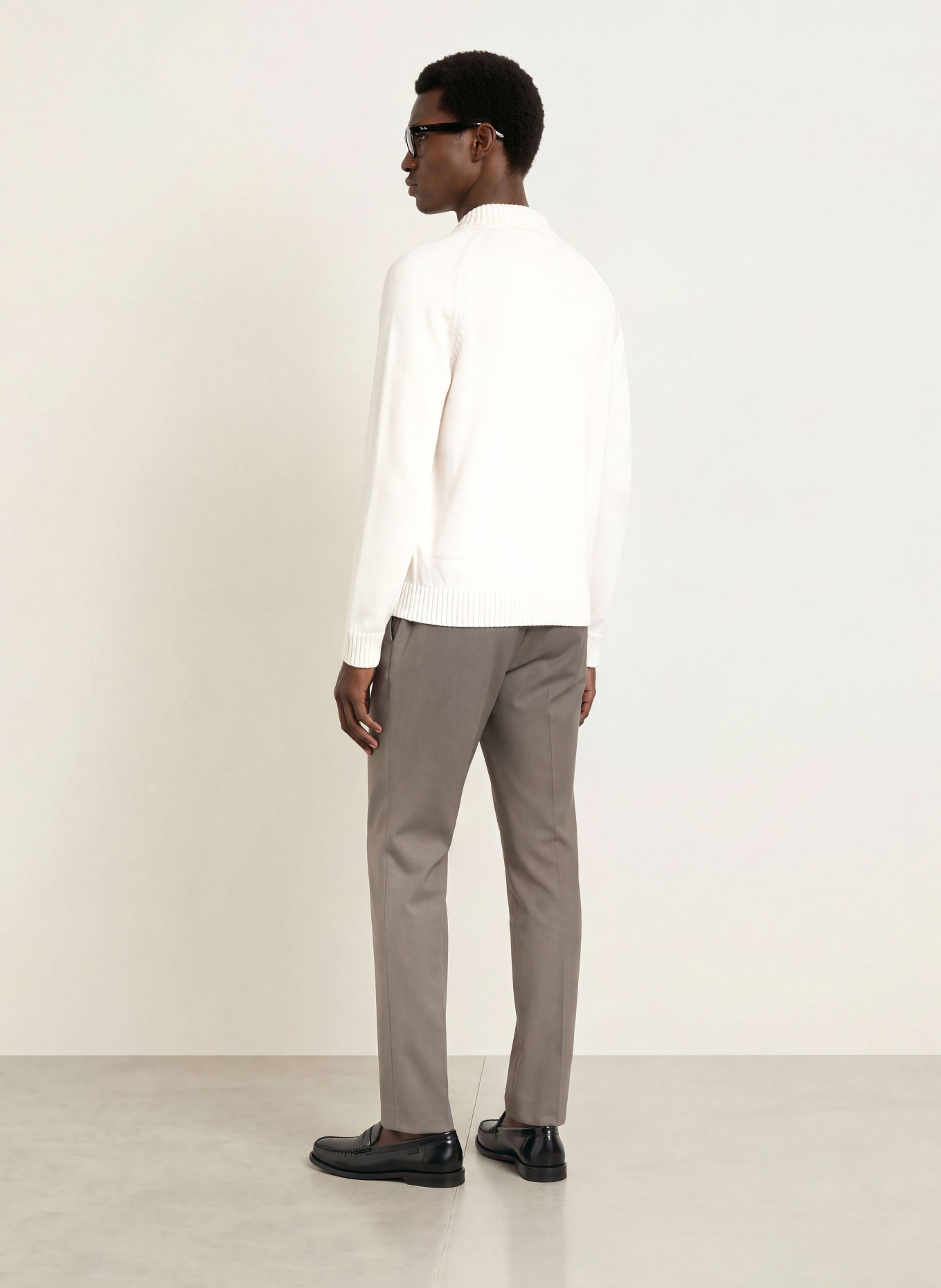 REISS Knit polo shirt ASHDOWN: ECRU