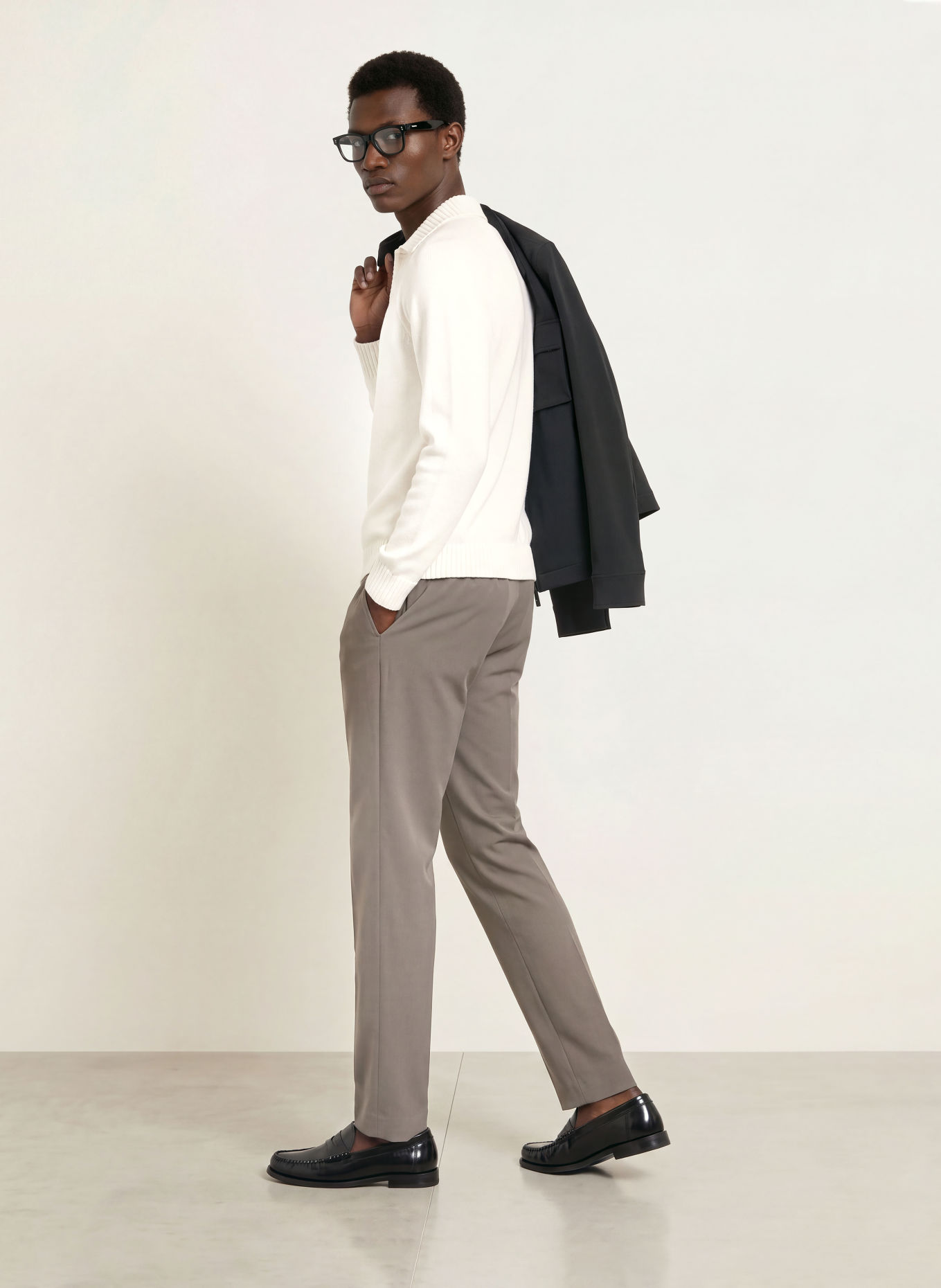 REISS Knit polo shirt ASHDOWN: ECRU