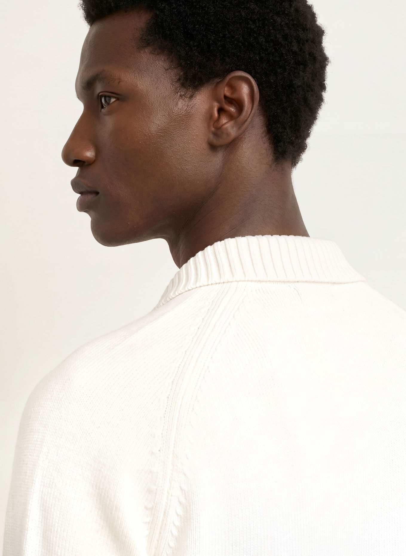 REISS Knit polo shirt ASHDOWN: ECRU