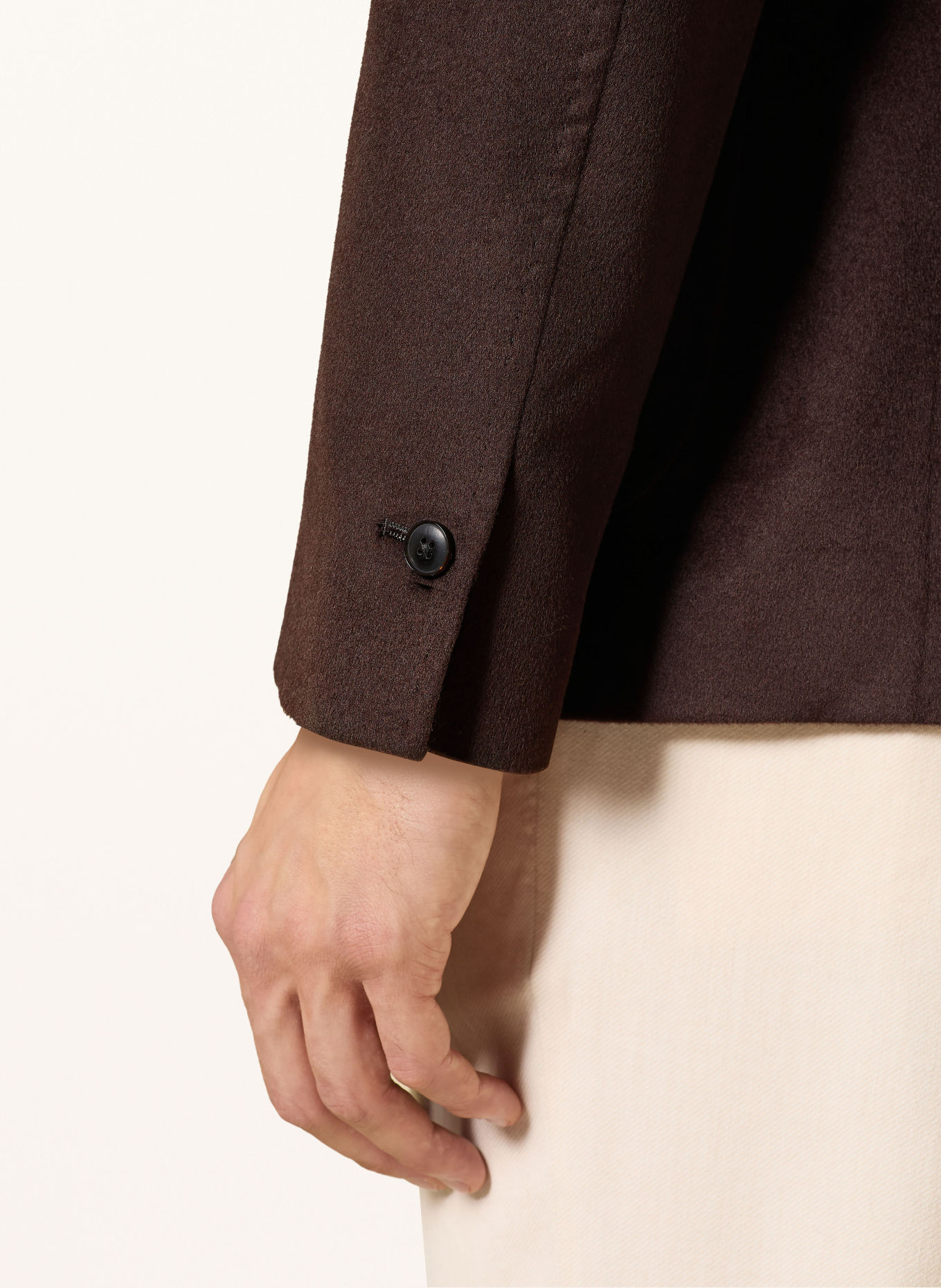 REISS Sakko PATCH Tailored Fit mit herausnehmbarer Blende: DUNKELBRAUN