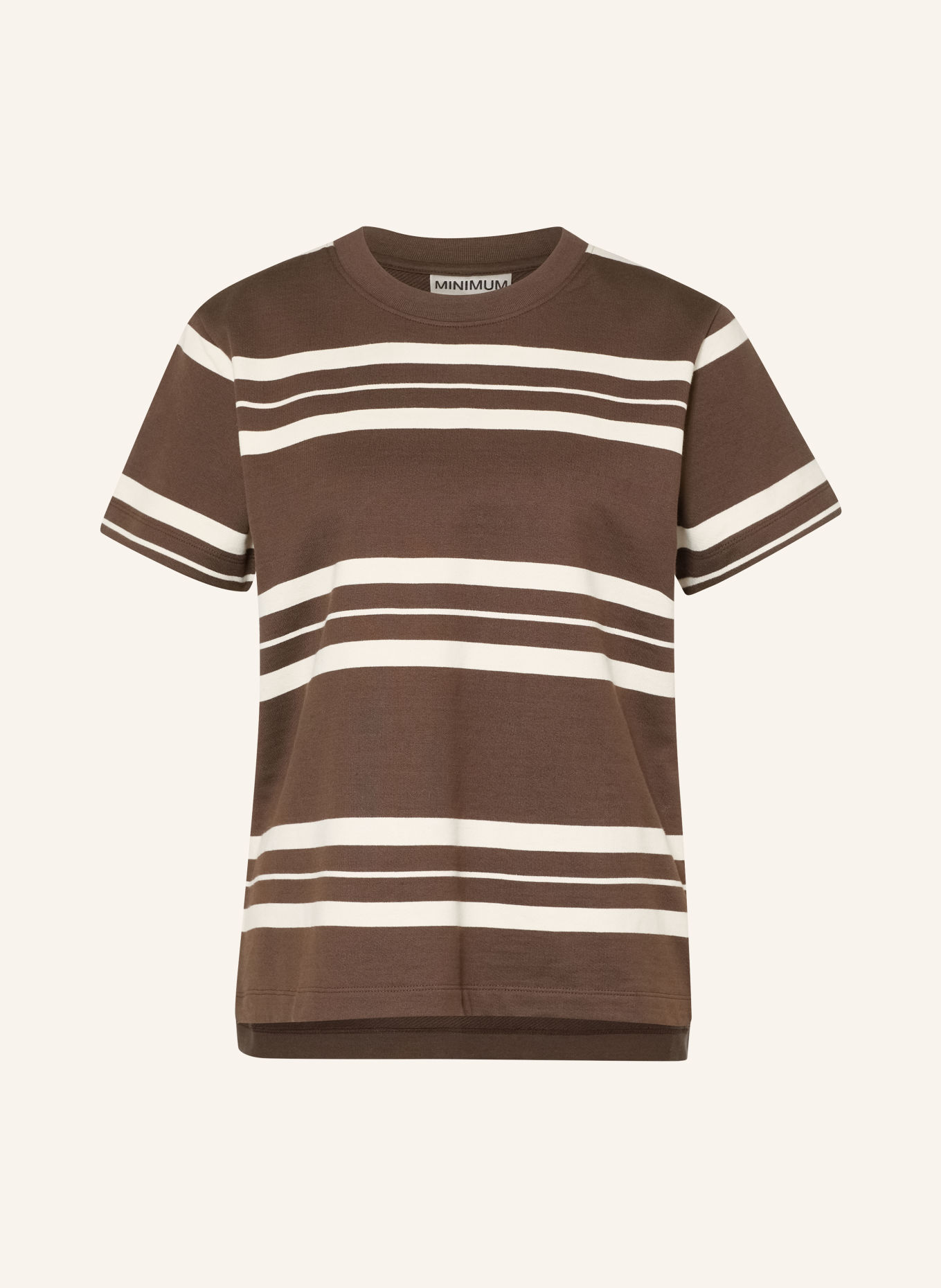 minimum LILOU T-shirt: DARK BROWN / CREAM