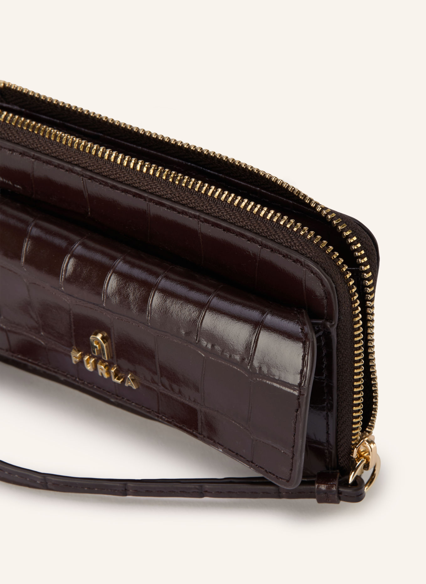 FURLA Kaarthouder CAMELIA: MARRON FONCÉ / GOUD