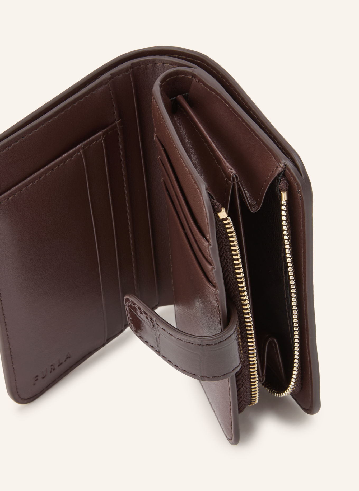 FURLA CAMELIA Wallet: DARK BROWN / GOLD