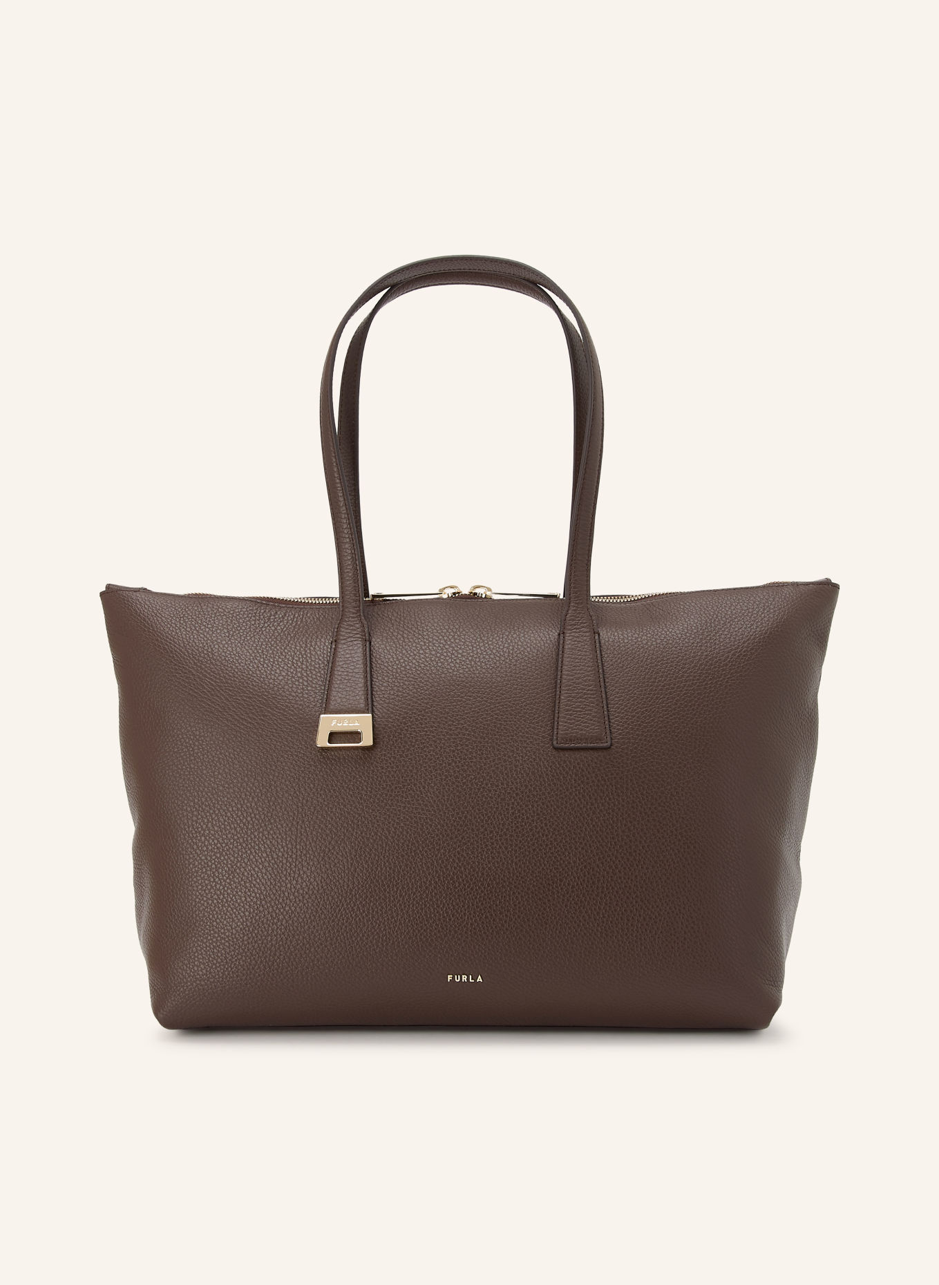 FURLA Skuldertaske OLIVIA LARGE: MØRKEBRUN / GULD