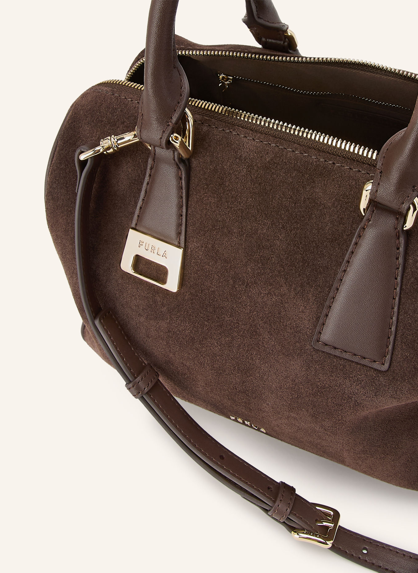 FURLA Håndtaske OLIVIA MEDIUM: MØRKEBRUN / GULD
