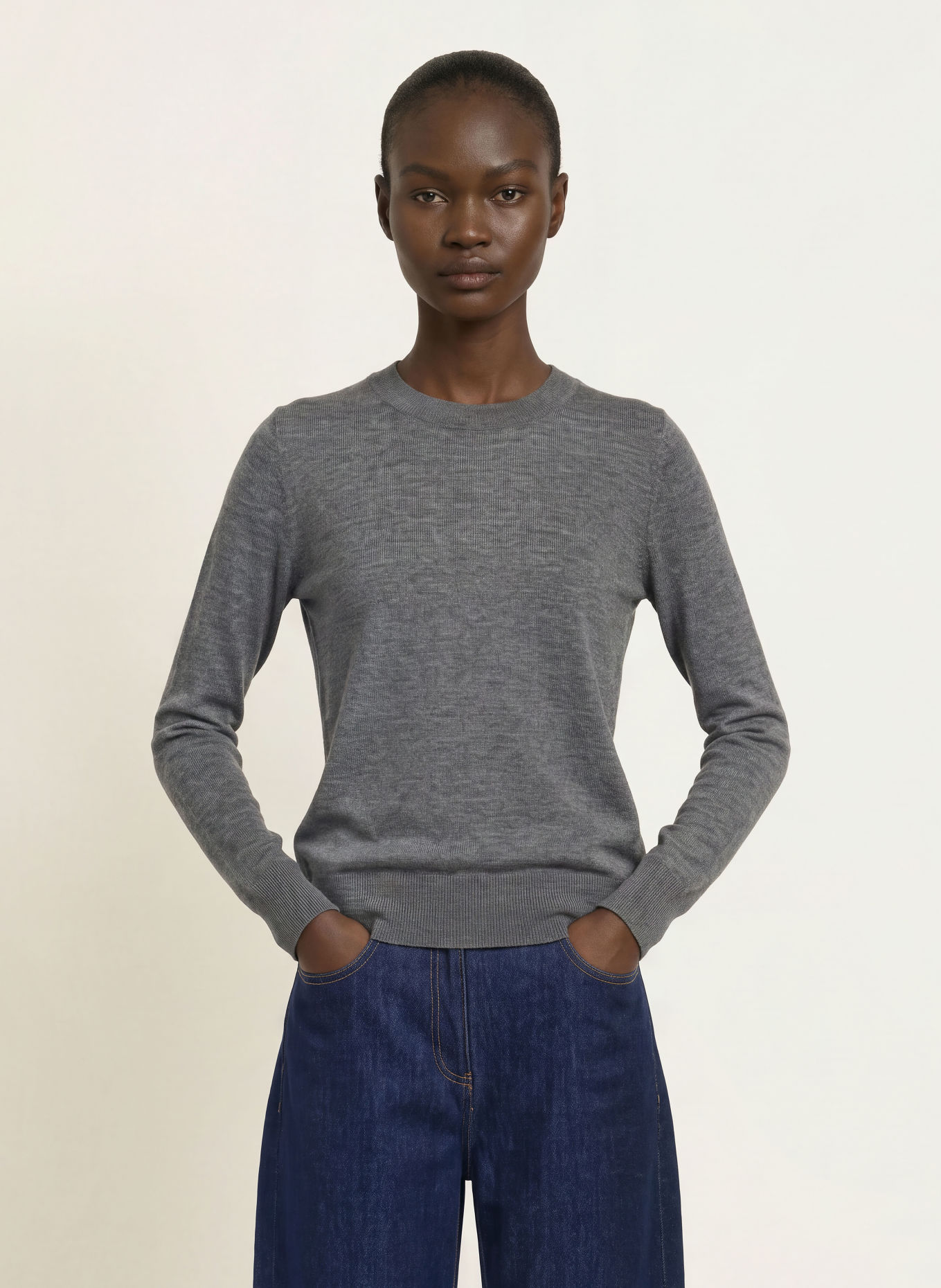 REISS Sweter SADIE z wełny merynosowej: SZARY
