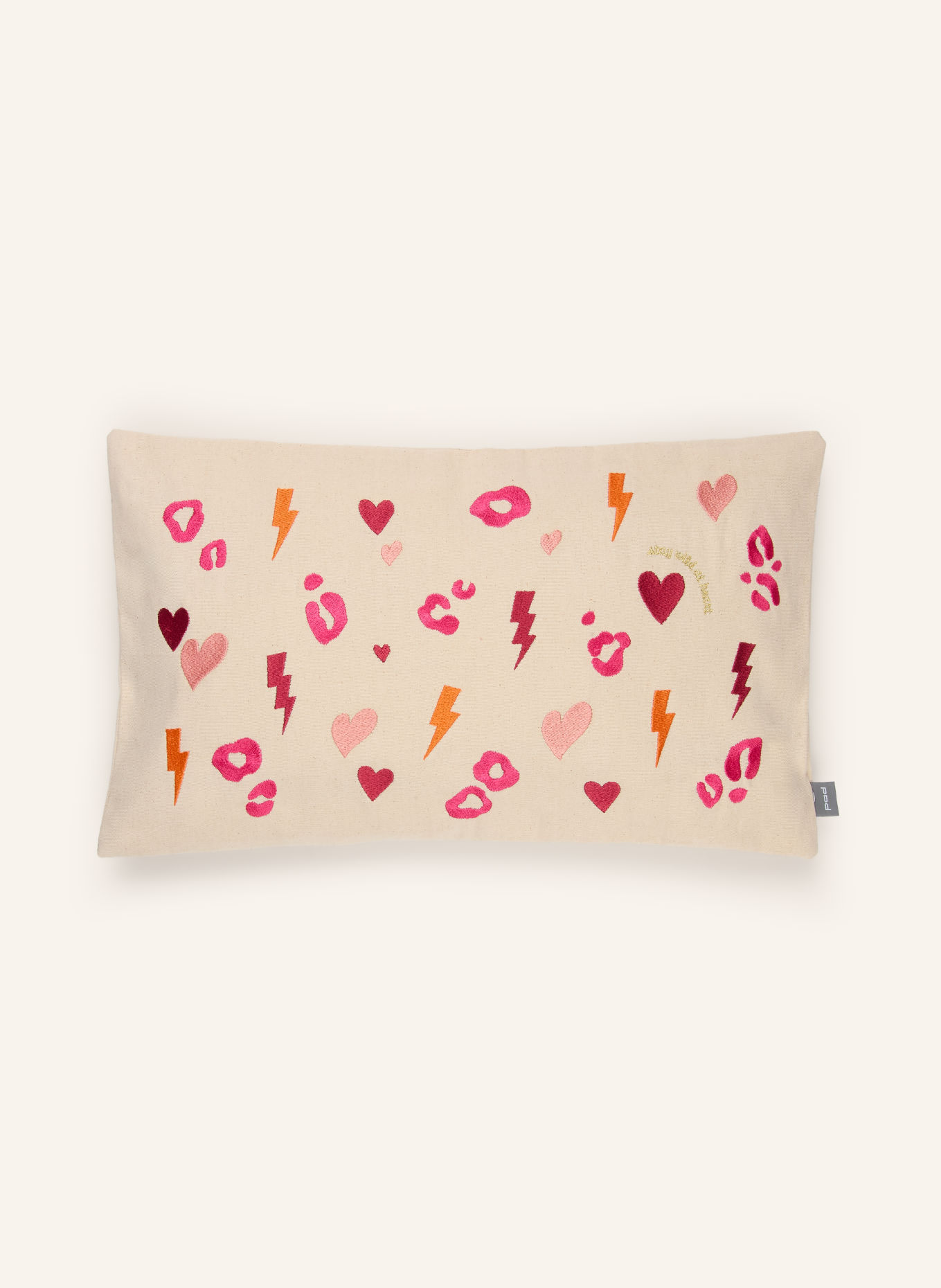 PAD Sierkussenhoes WINTER SPIRIT: BEIGE / ROZE / ORANJE