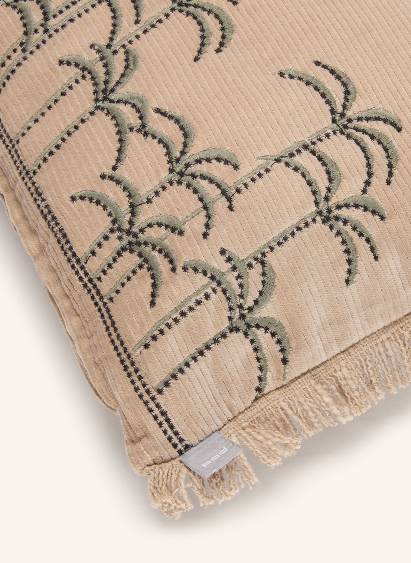 PAD Sierkussenhoes PALM: BEIGE / KAKI