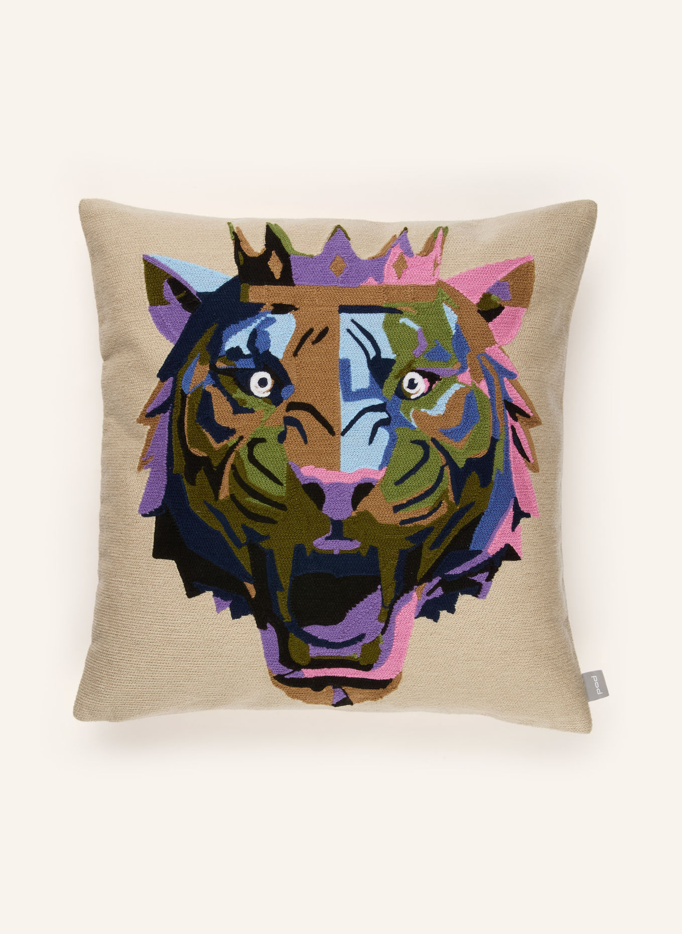 PAD Kuddfodral till prydnadskudde LION: BEIGE / ROSA / LJUSLILA