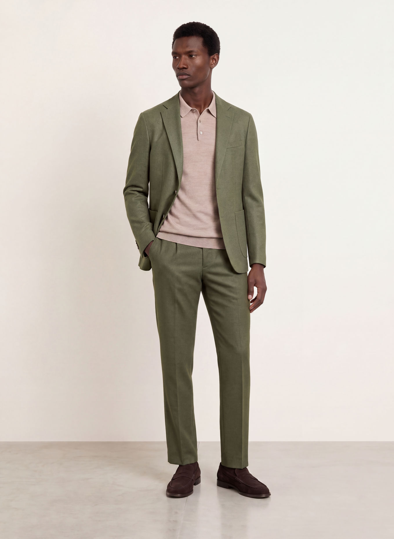 PAUL Oblekové kalhoty, střih Slim Fit: 750 Olive