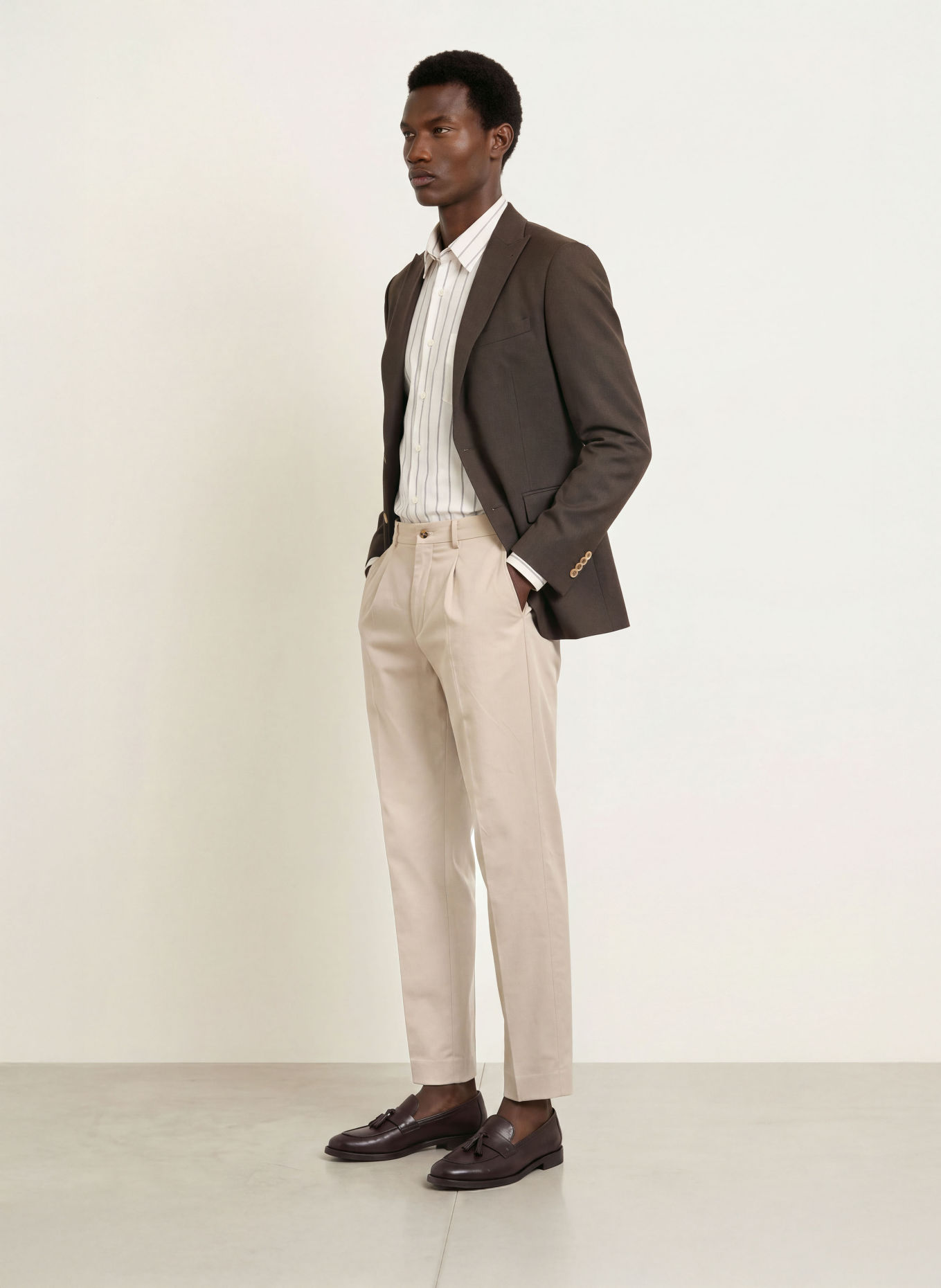 PAUL Veston de costume coupe slim: 880 DARK BROWN