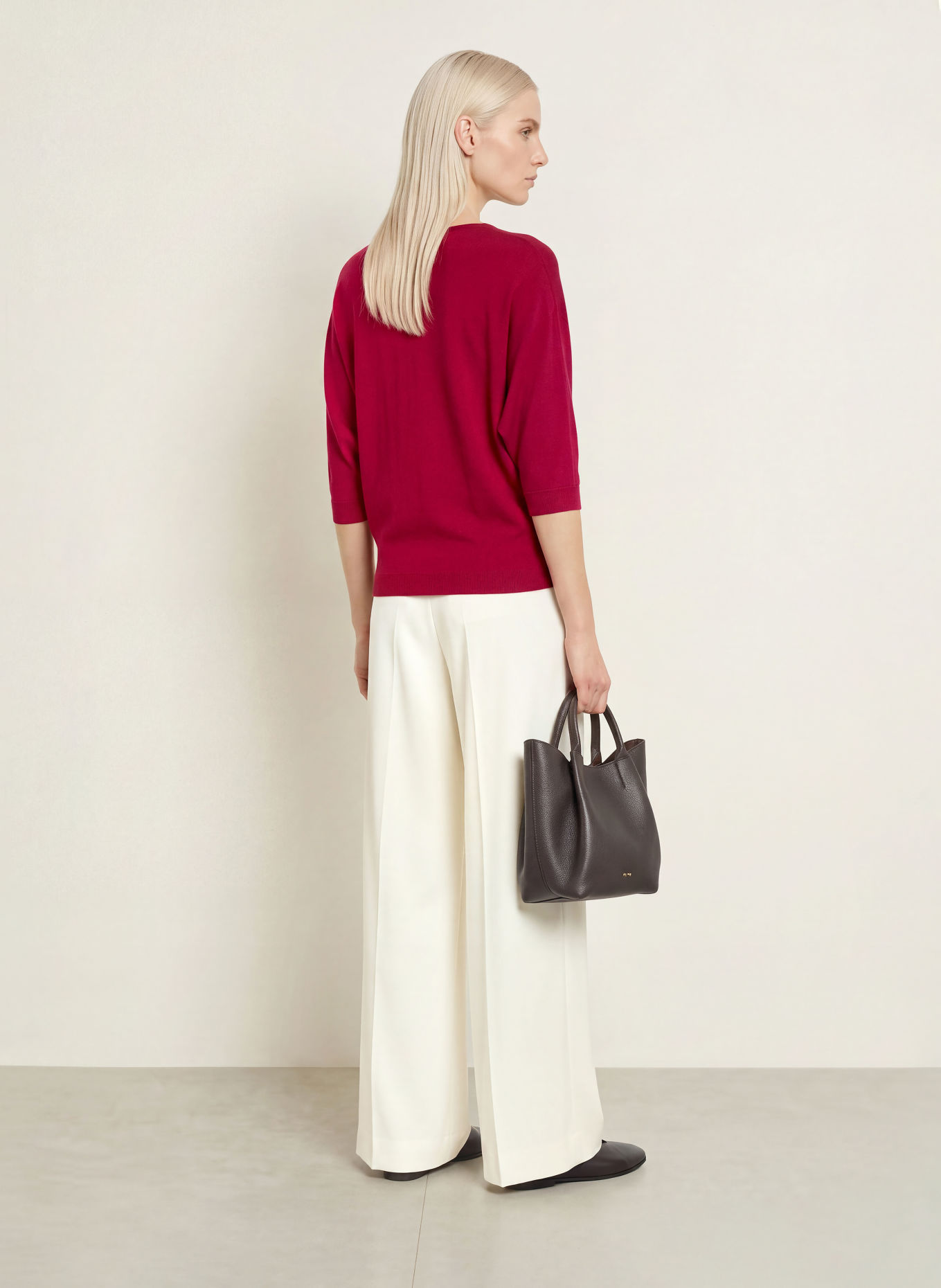 Phase Eight CRISTINE Sweater with 3/4-Length Sleeves: FUCHSIA