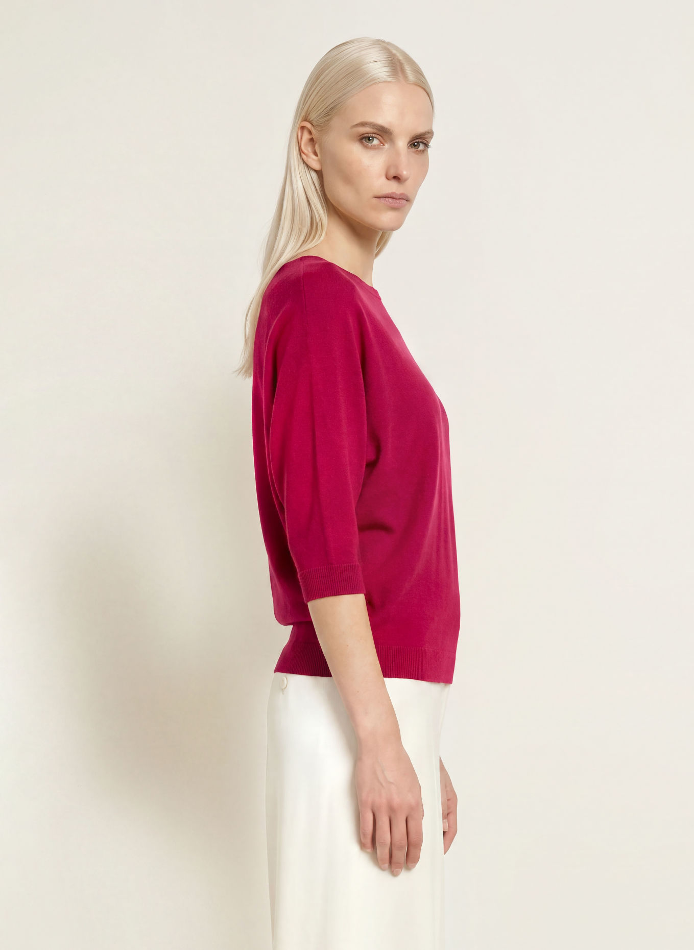 Phase Eight CRISTINE Sweater with 3/4-Length Sleeves: FUCHSIA