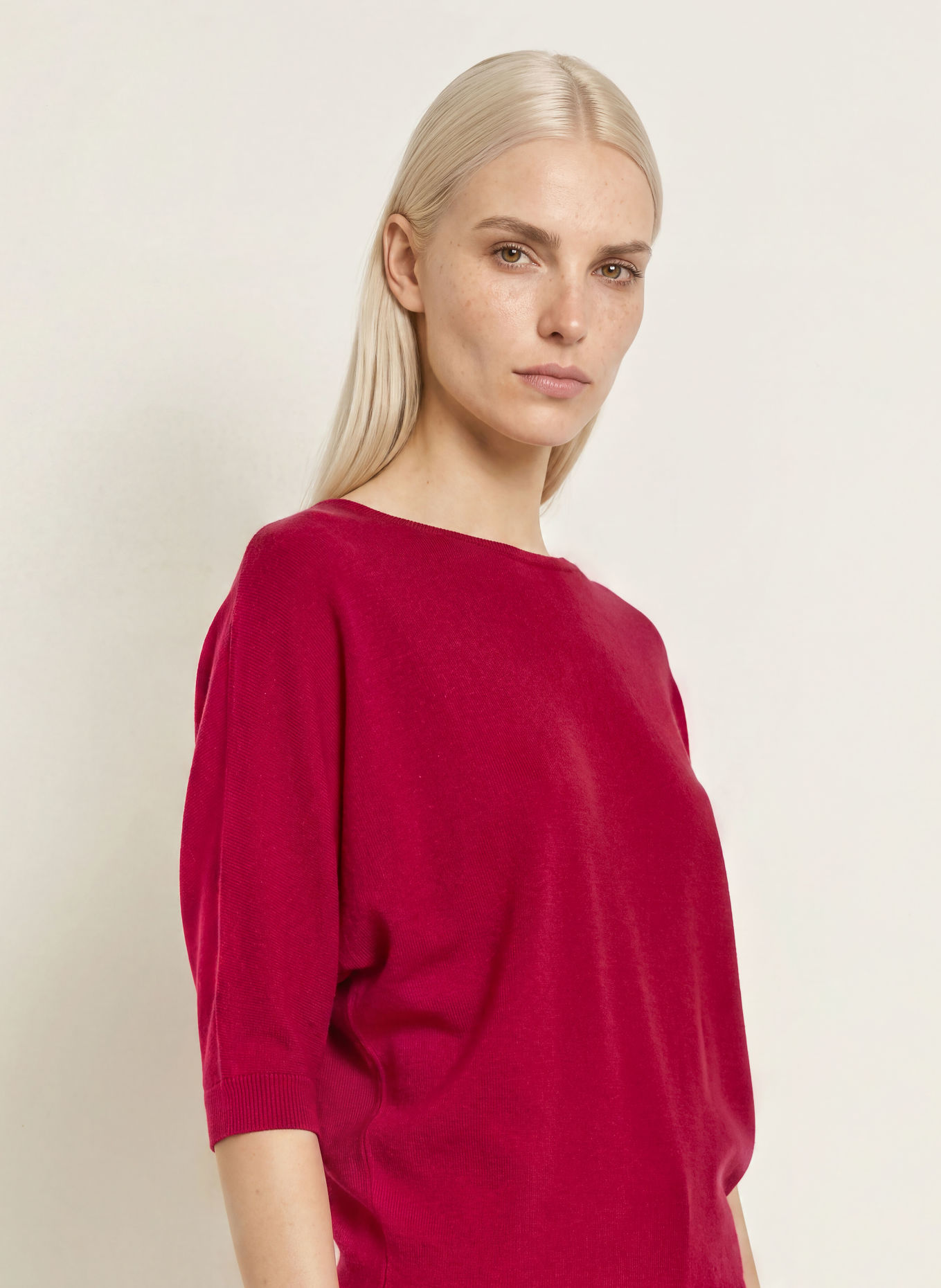 Phase Eight CRISTINE Sweater with 3/4-Length Sleeves: FUCHSIA
