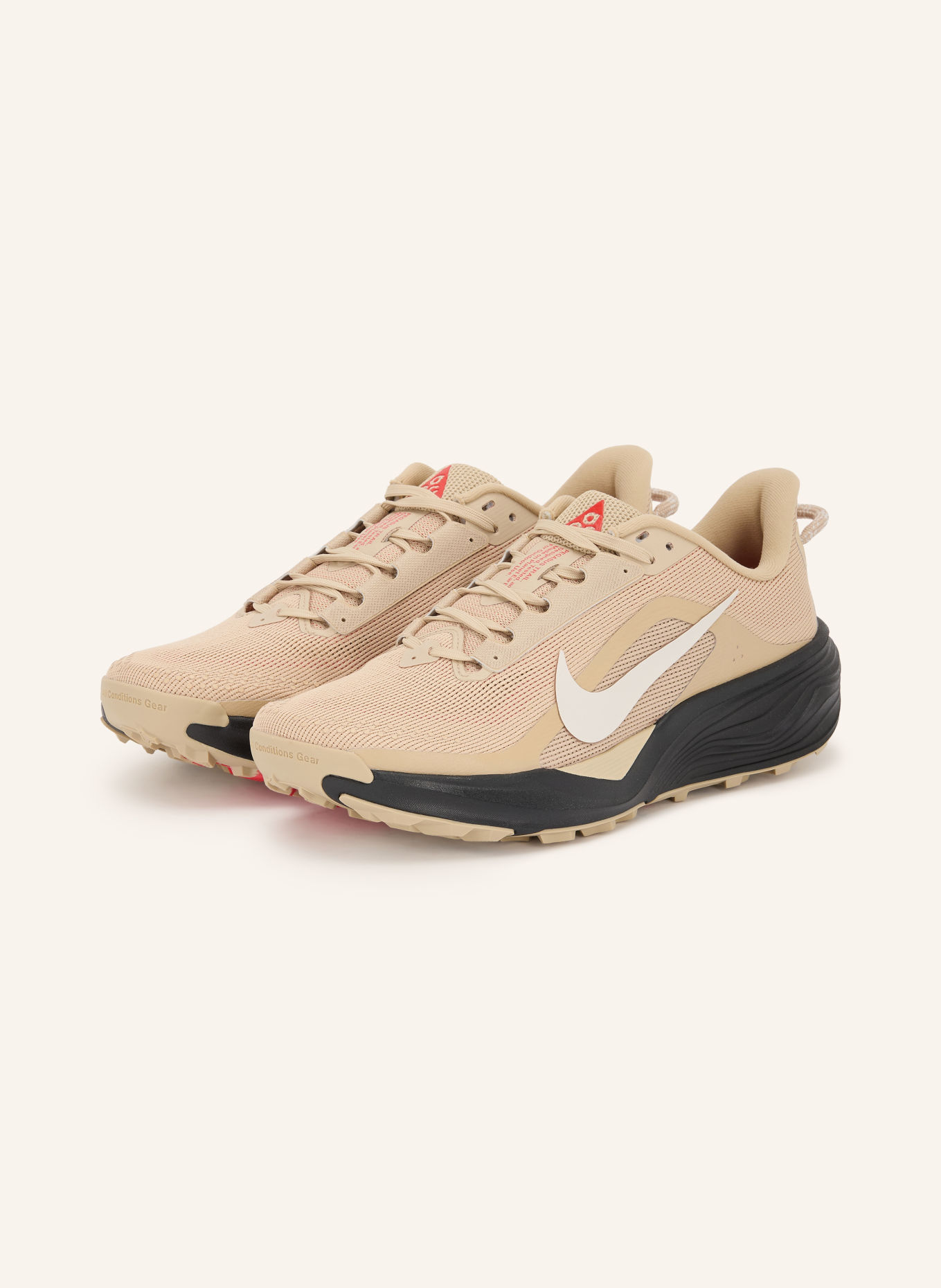 Nike ACG PEGASUS TRAIL Trail running shoes: BEIGE / RED / BLACK