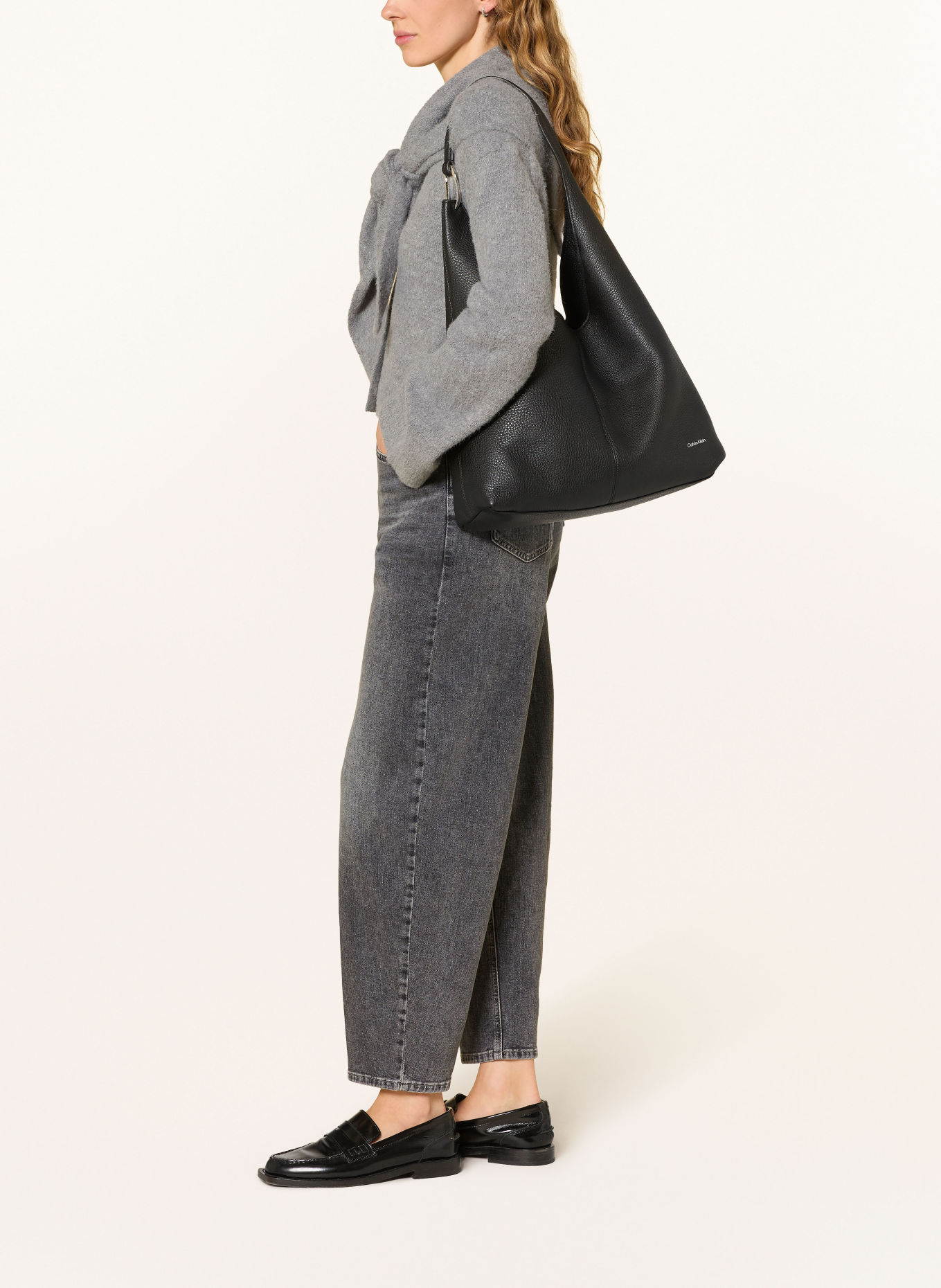 OPUS PANTS Barrel jeans MARI CLEAR met studs: 70387 mid grey