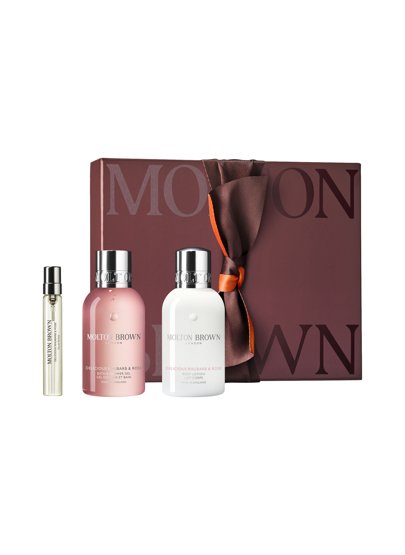 MOLTON BROWN DELICIOUS RHUBARB & ROSE SCENT LAYERING-SET