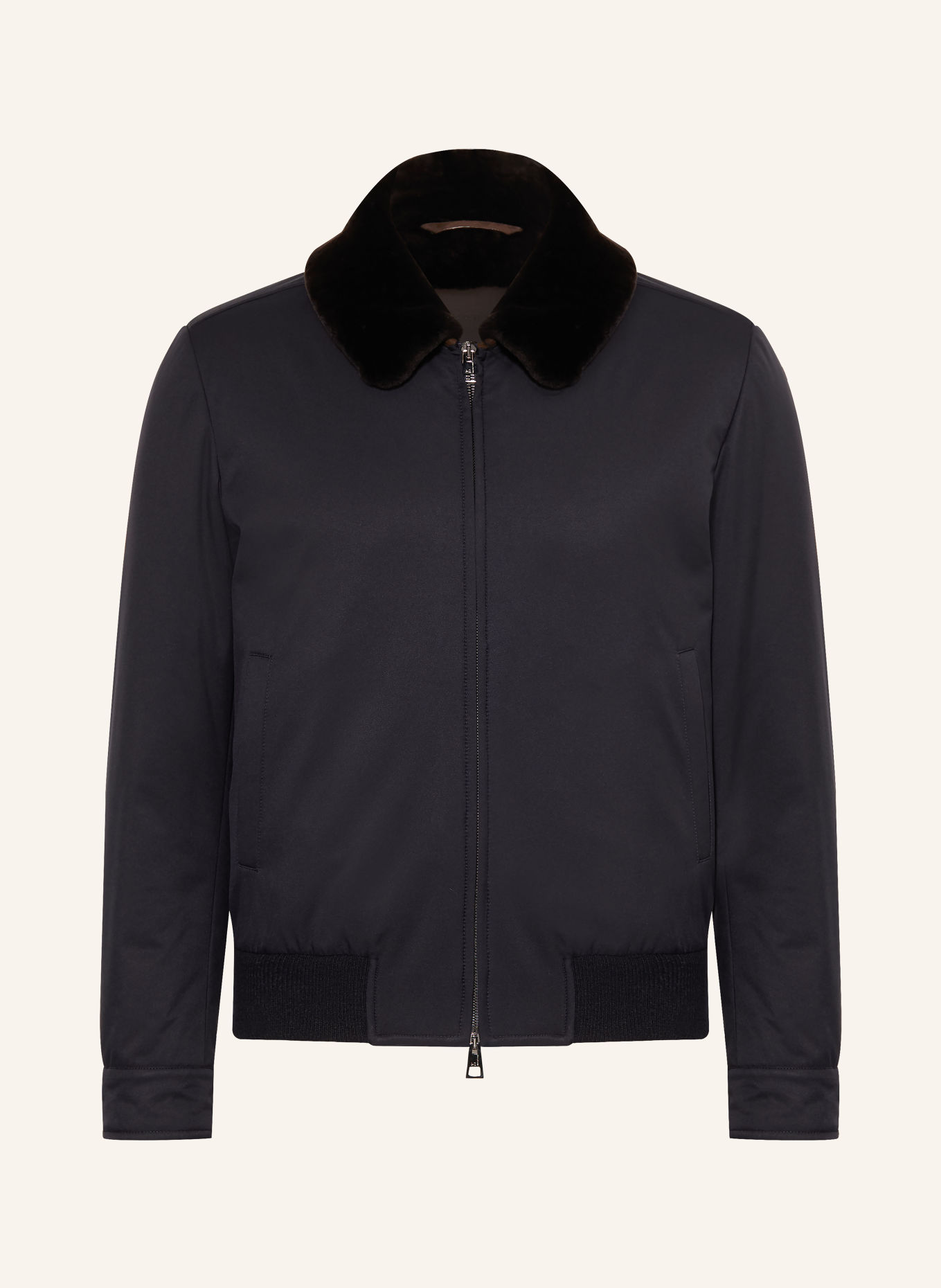 manzoni 24 Jacke mit Kunstfell: DUNKELBLAU / SCHWARZ