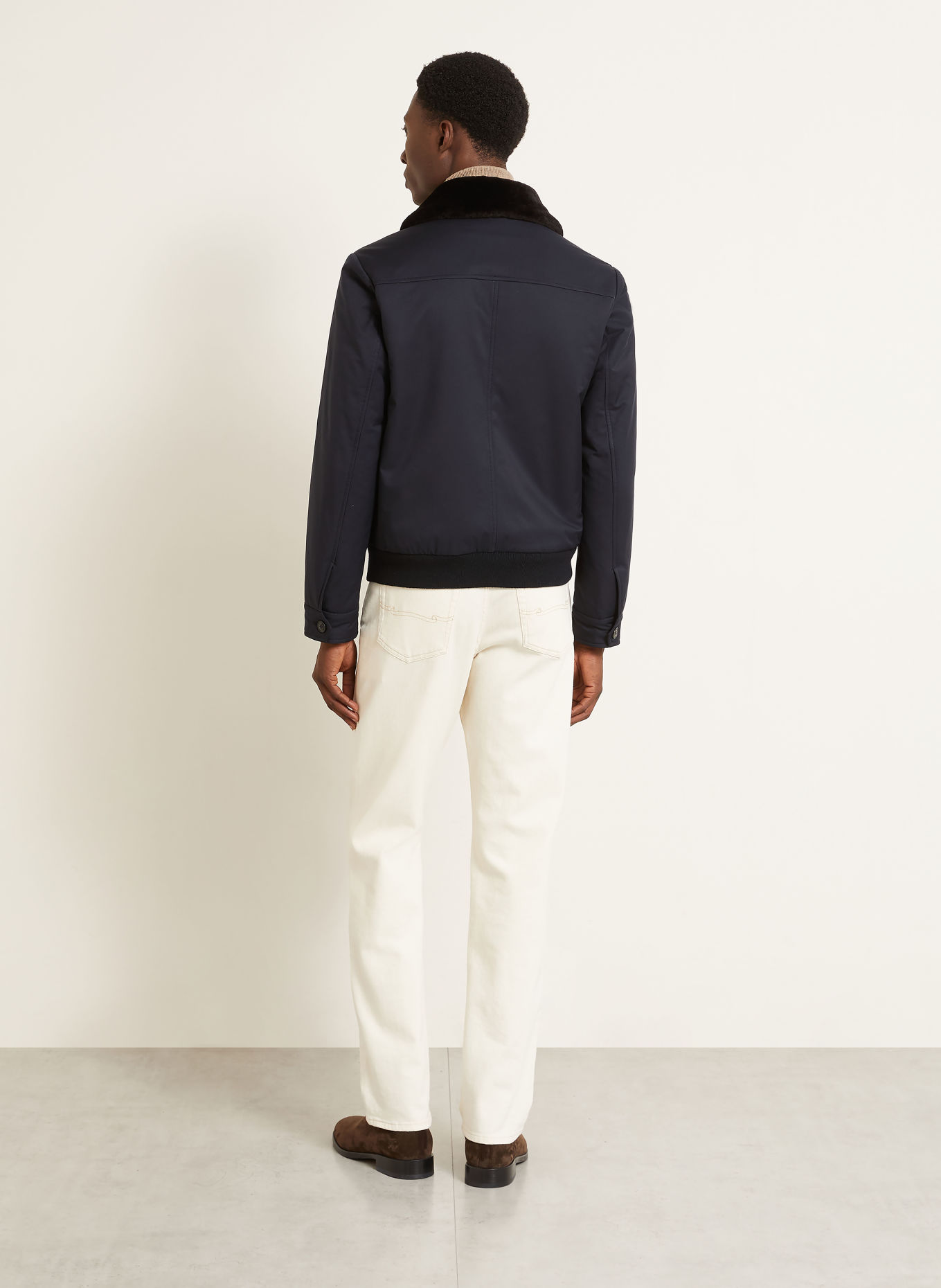 manzoni 24 Jacke mit Kunstfell: DUNKELBLAU / SCHWARZ