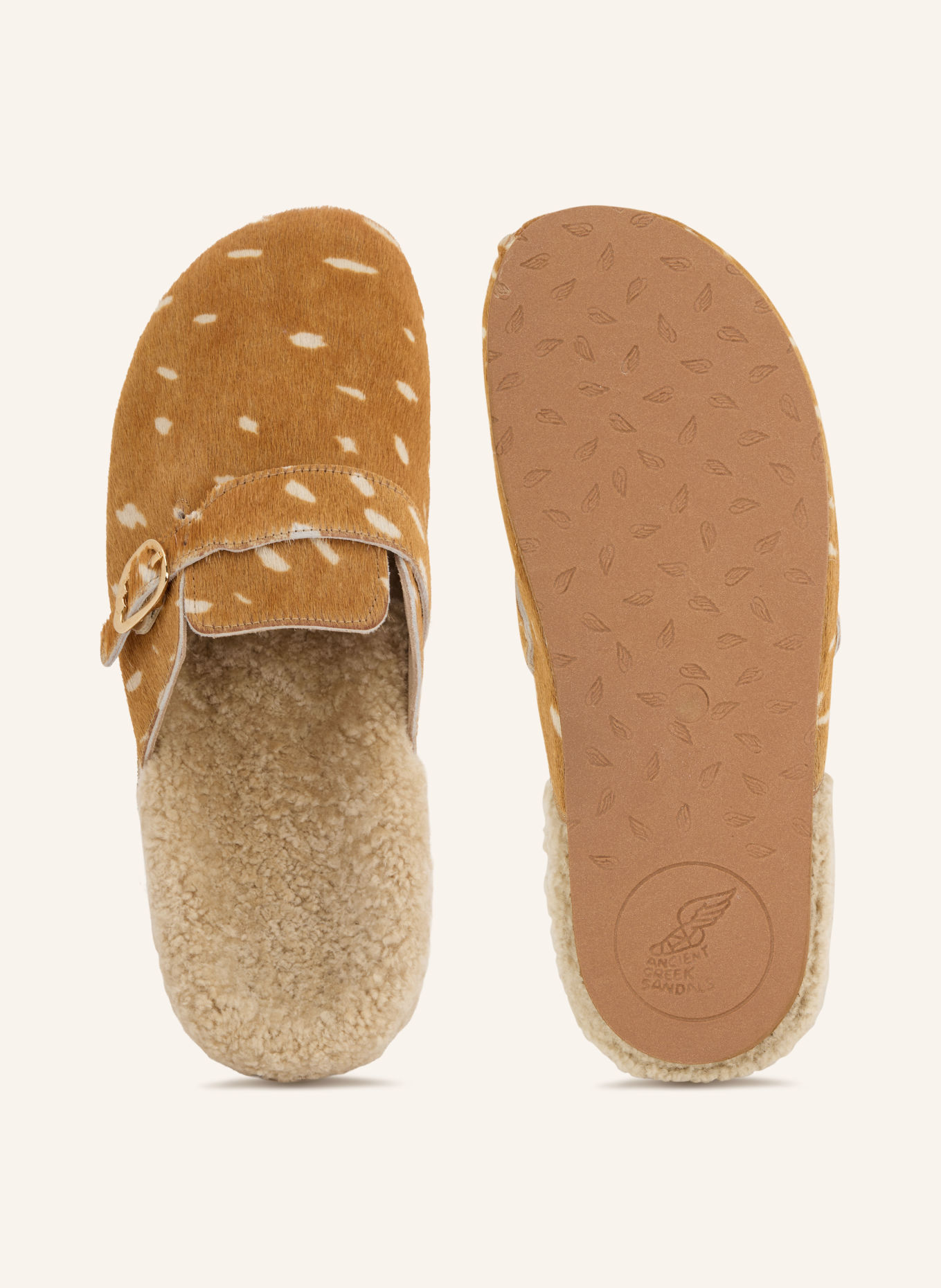 ANCIENT GREEK SANDALS VASILITSA Slides: CAMEL / CREAM