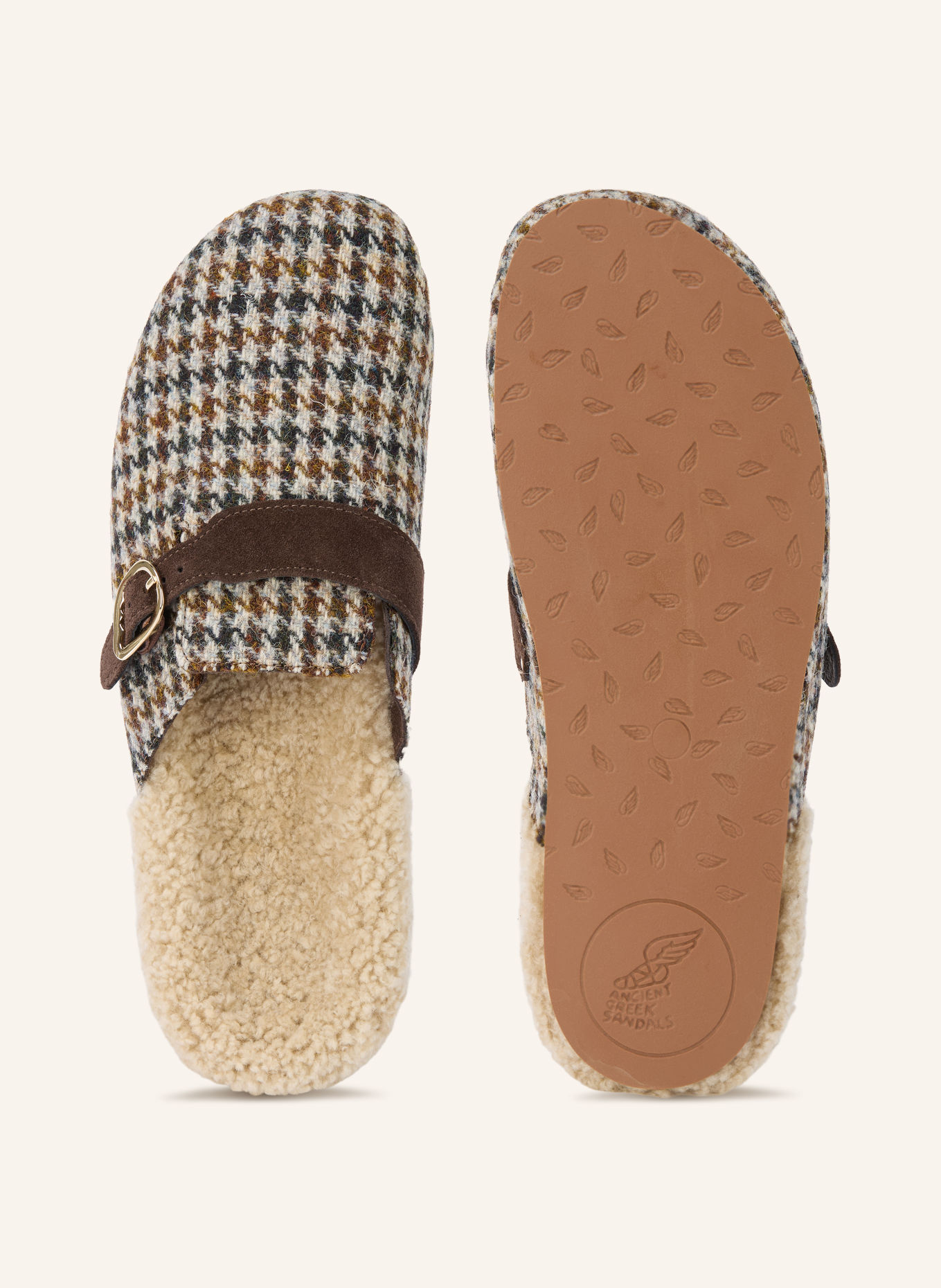 ANCIENT GREEK SANDALS Muiltjes VASILITSA: MARRON FONCÉ / CRÈME / ZWART