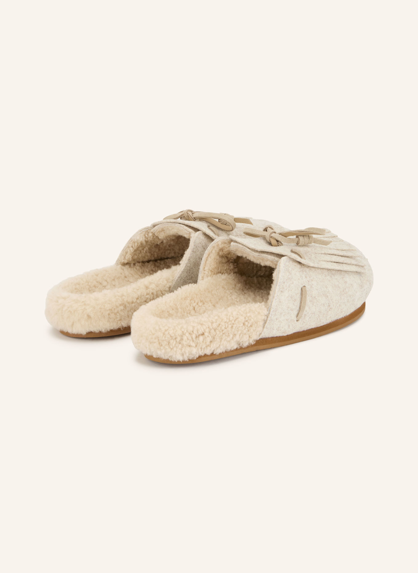 ANCIENT GREEK SANDALS Muiltjes VASILITSA FRINGE: CRÈME