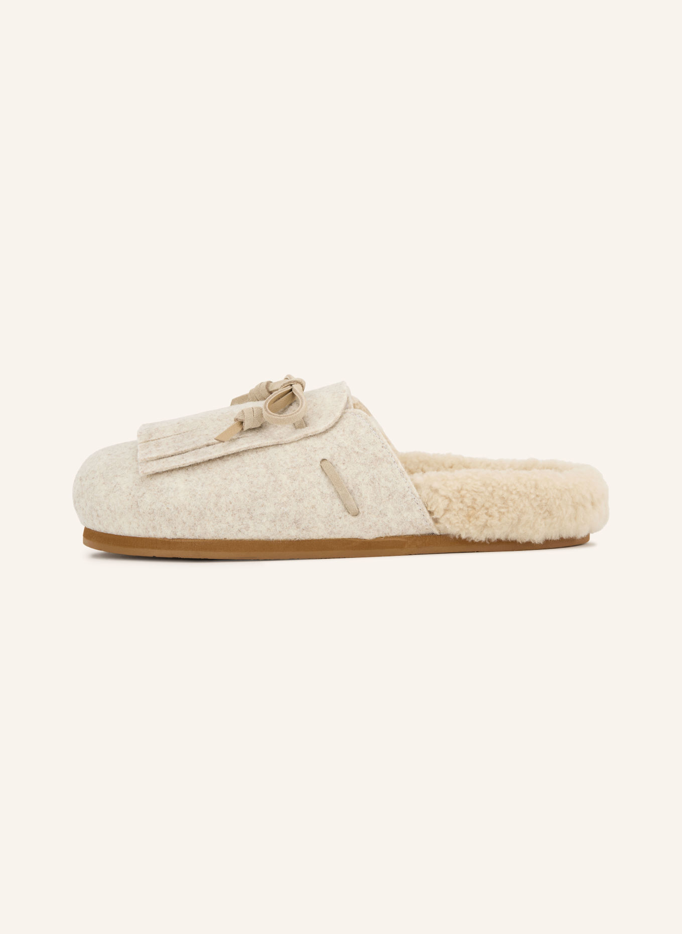 ANCIENT GREEK SANDALS Muiltjes VASILITSA FRINGE: CRÈME