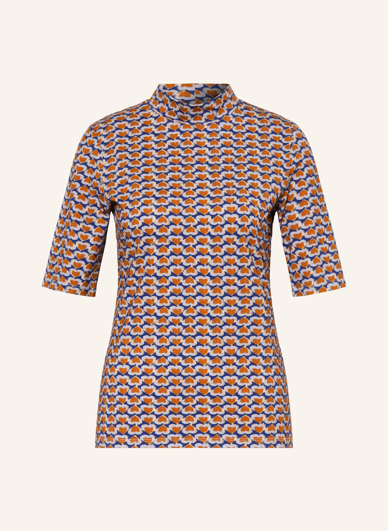 MORE & MORE T-shirt: DARK BLUE / COGNAC / LIGHT BLUE